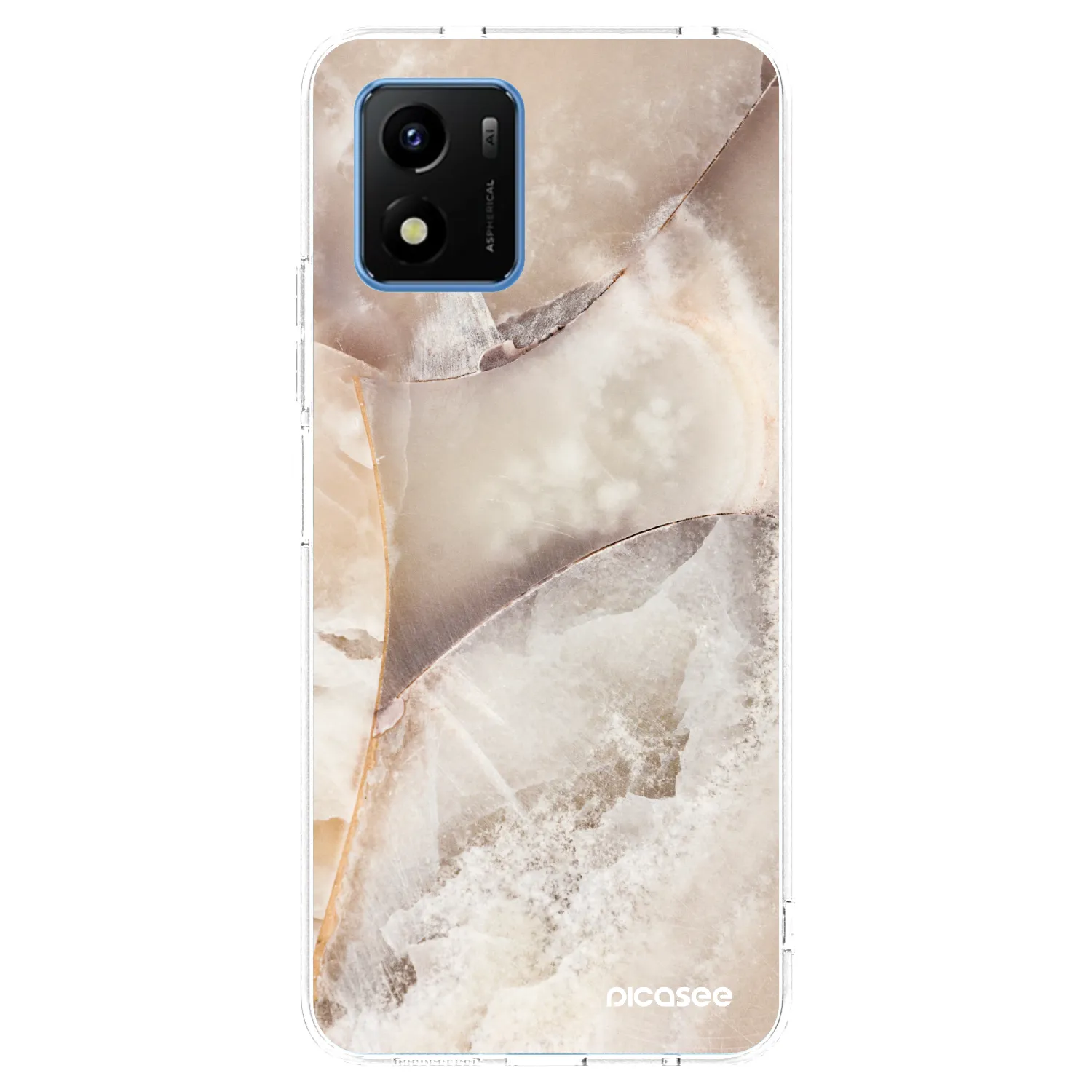 Picasee Vivo Y01 Hülle - Transparentes Silikon - Cream marble