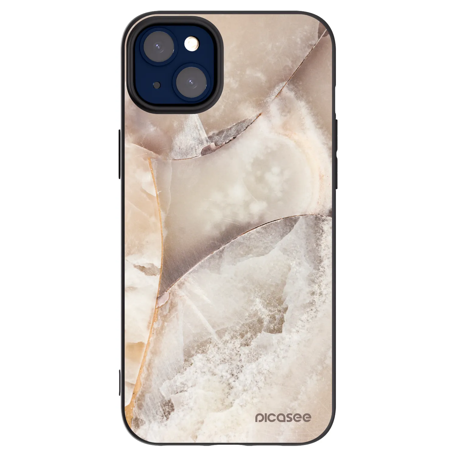 Picasee Apple iPhone 14 Plus Hülle - Schwarzes Silikon - Cream marble