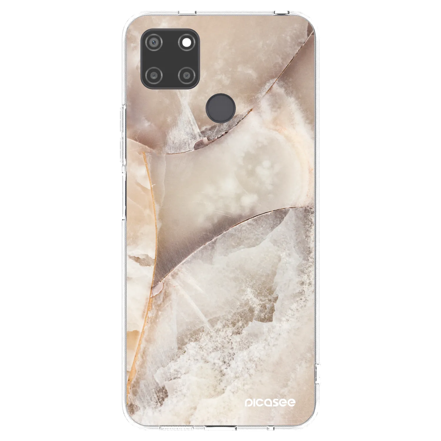 Picasee Realme C21Y Hülle - Transparentes Silikon - Cream marble