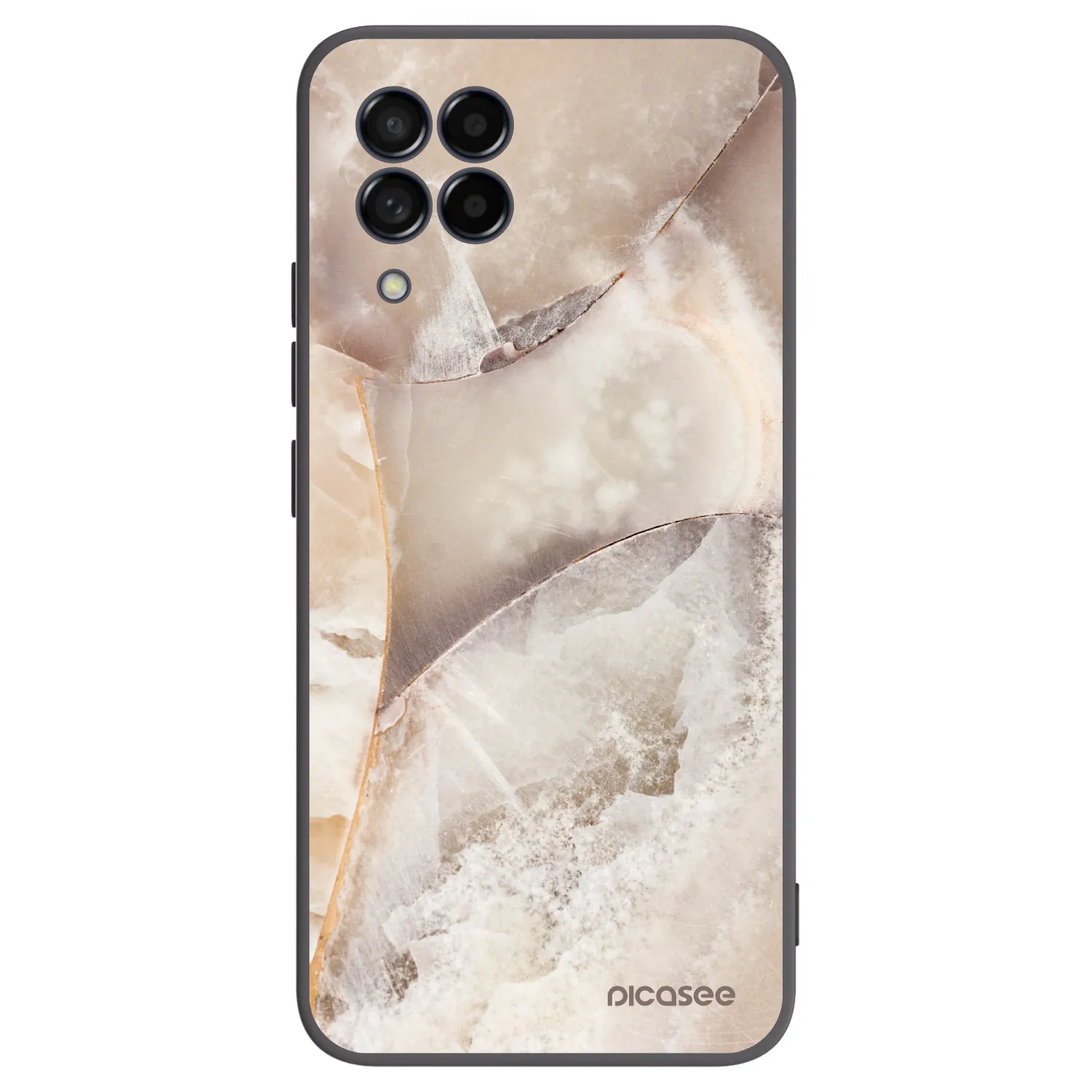 Picasee Samsung Galaxy M53 5G Hülle - Schwarzes Silikon - Cream marble