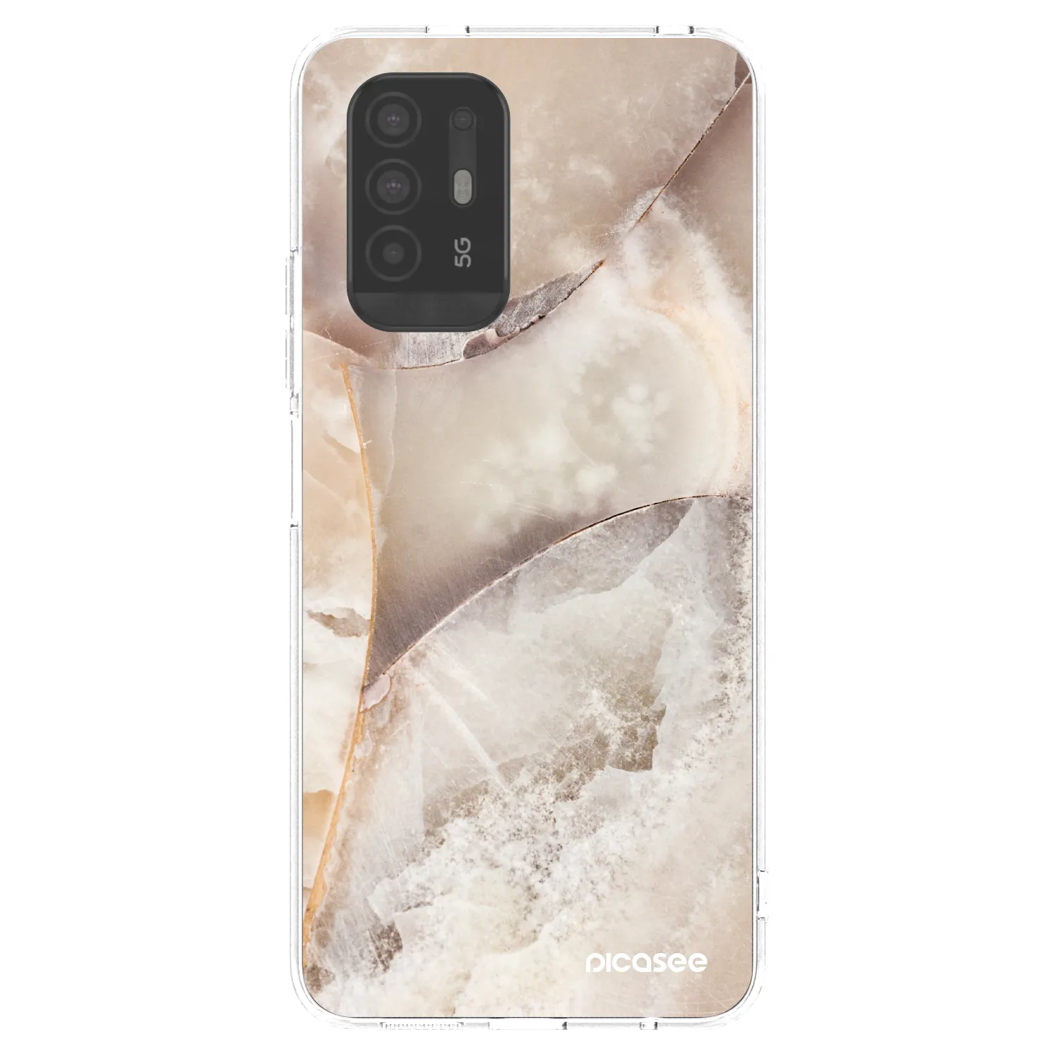 Picasee OPPO A94 5G Hülle - Transparentes Silikon - Cream marble