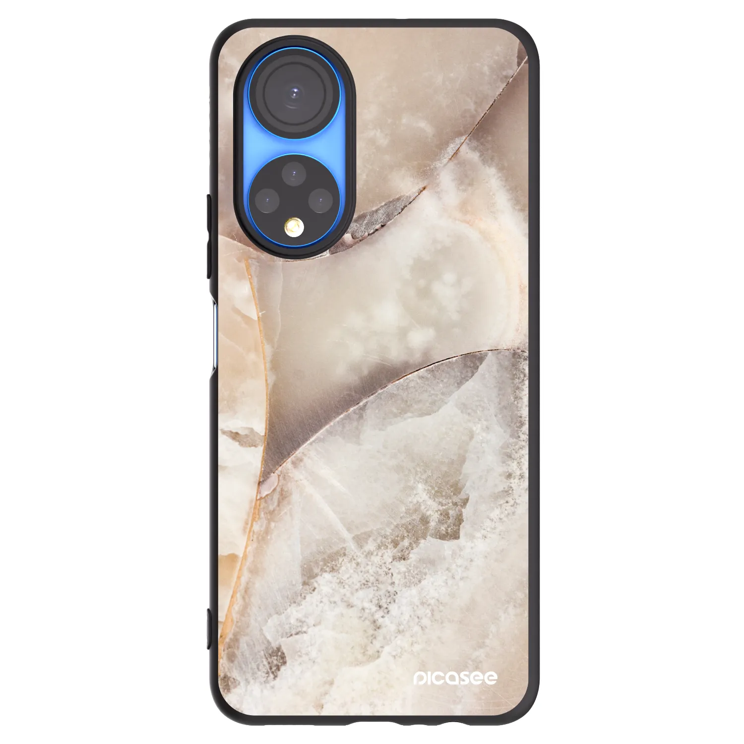 Picasee Honor X7 Hülle - Schwarzes Silikon - Cream marble