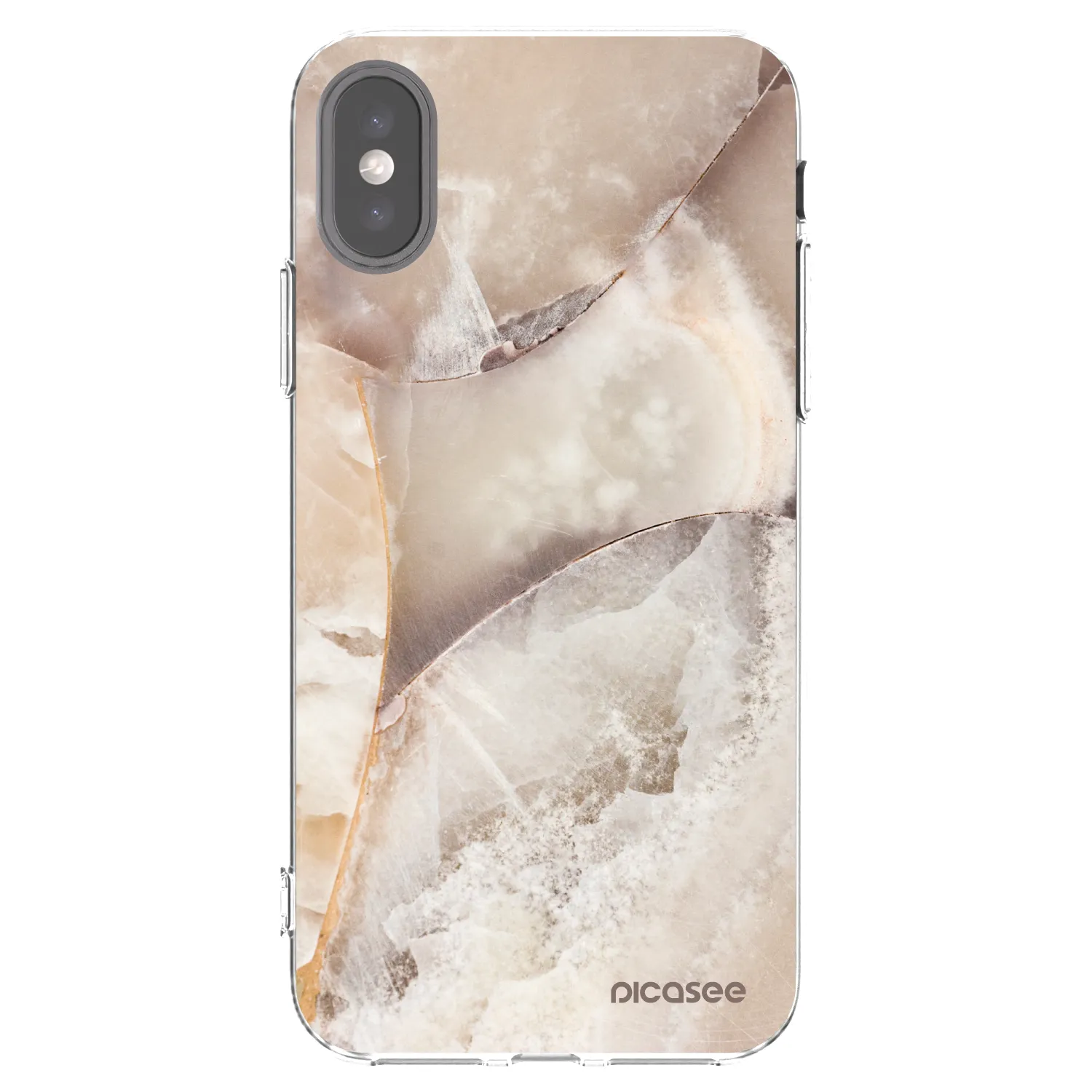 Picasee Apple iPhone X/XS Hülle - Transparentes Silikon - Cream marble