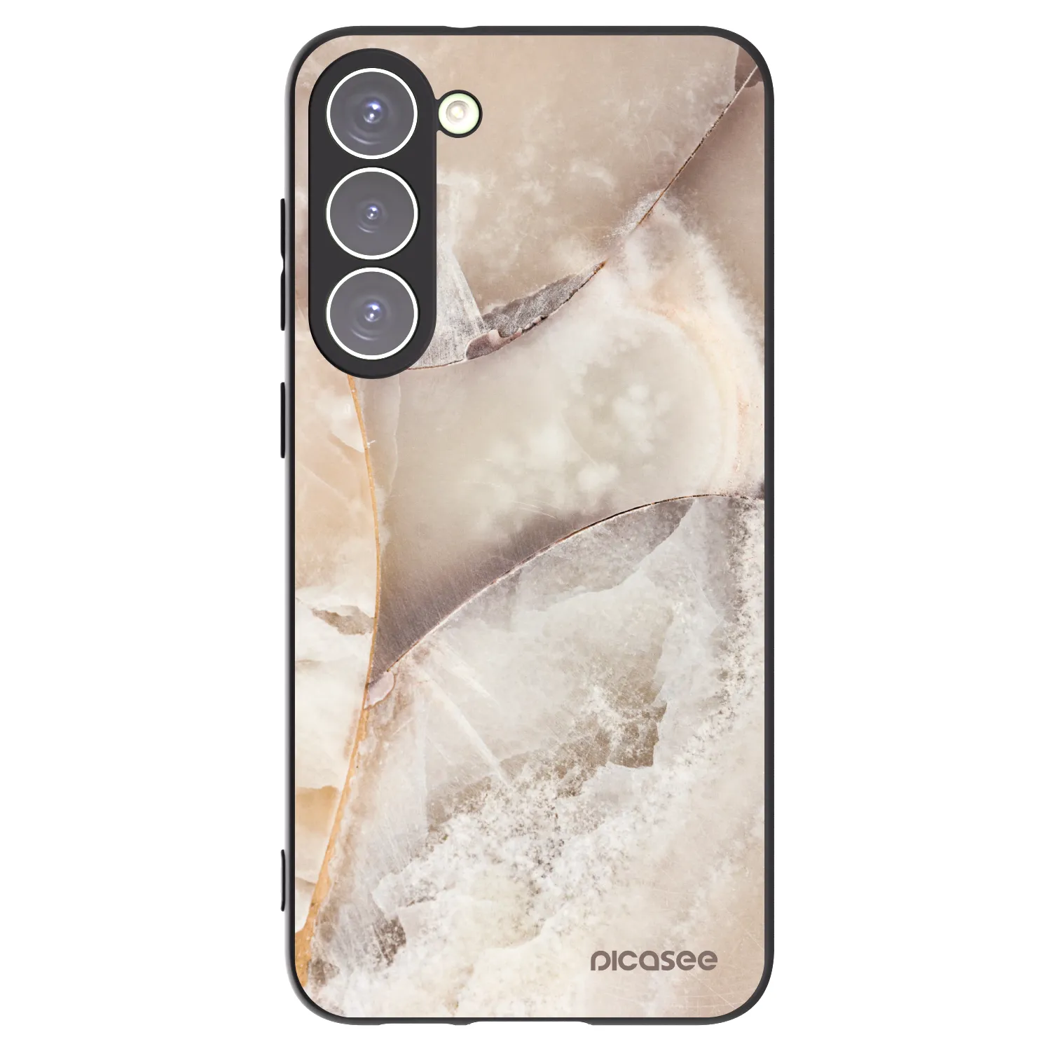 Picasee Samsung Galaxy S23+ 5G Hülle - Schwarzes Silikon - Cream marble