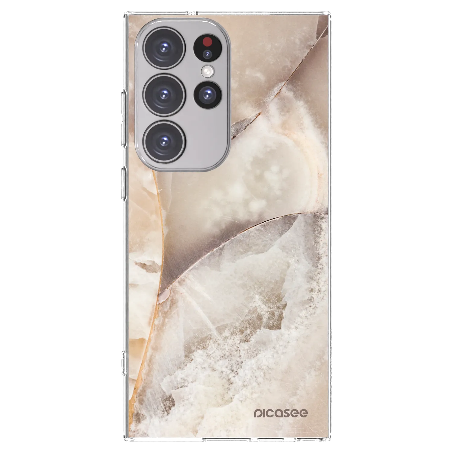 Picasee Samsung Galaxy S23 Ultra 5G Hülle - Transparentes Silikon - Cream marble