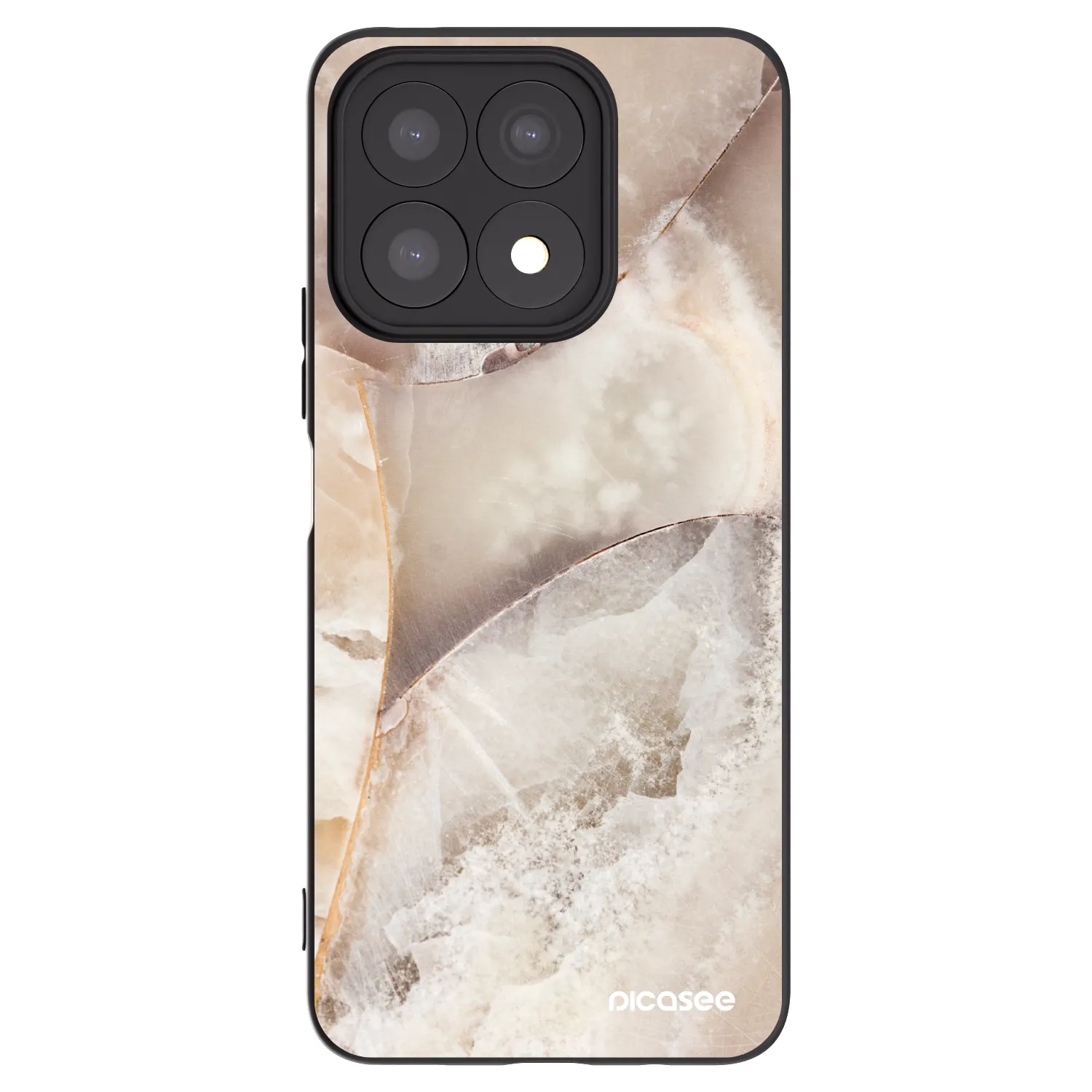 Picasee Honor X8a Hülle - Schwarzes Silikon - Cream marble