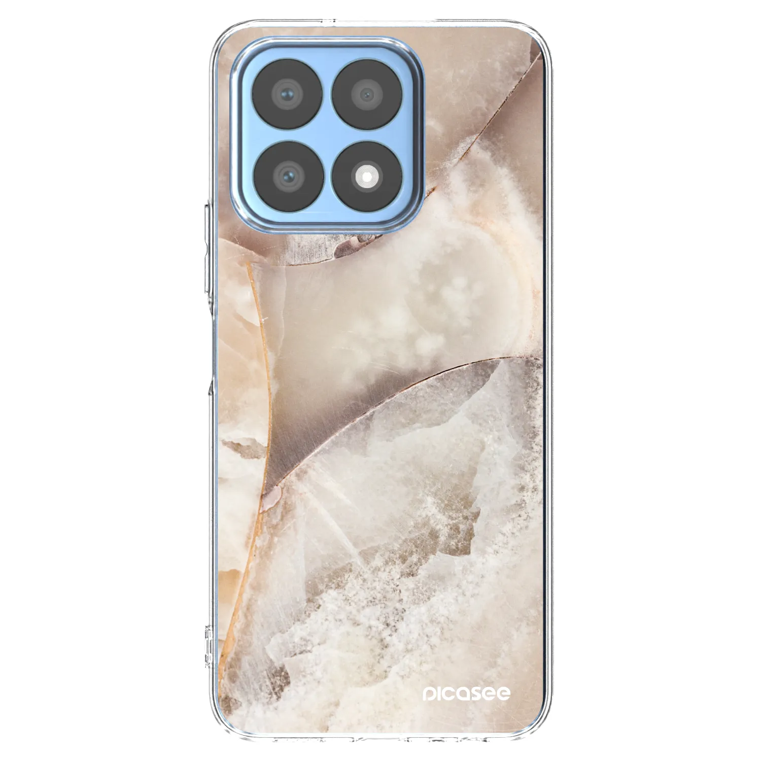 Picasee Honor X8a Hülle - Transparentes Silikon - Cream marble