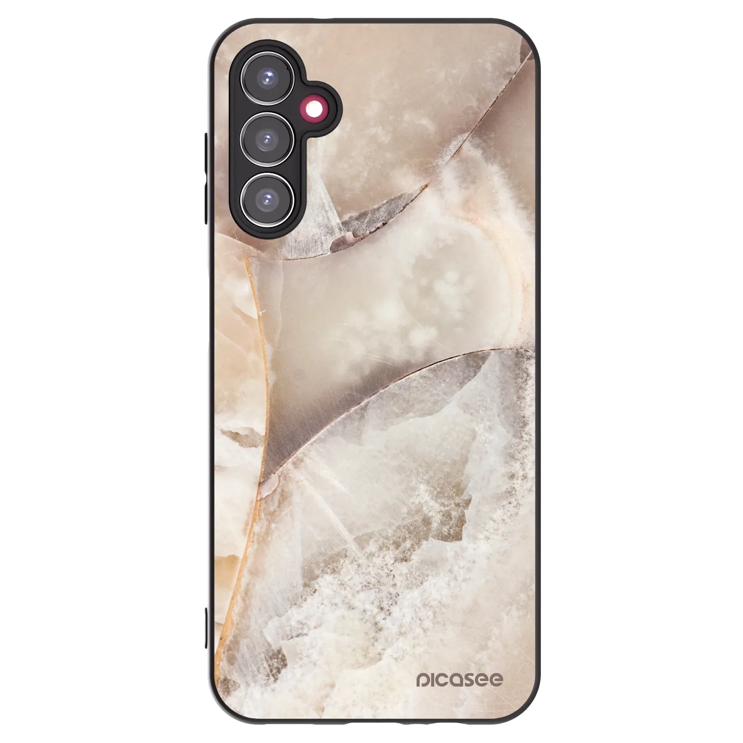 Picasee Samsung Galaxy A14 5G A146P Hülle - Schwarzes Silikon - Cream marble