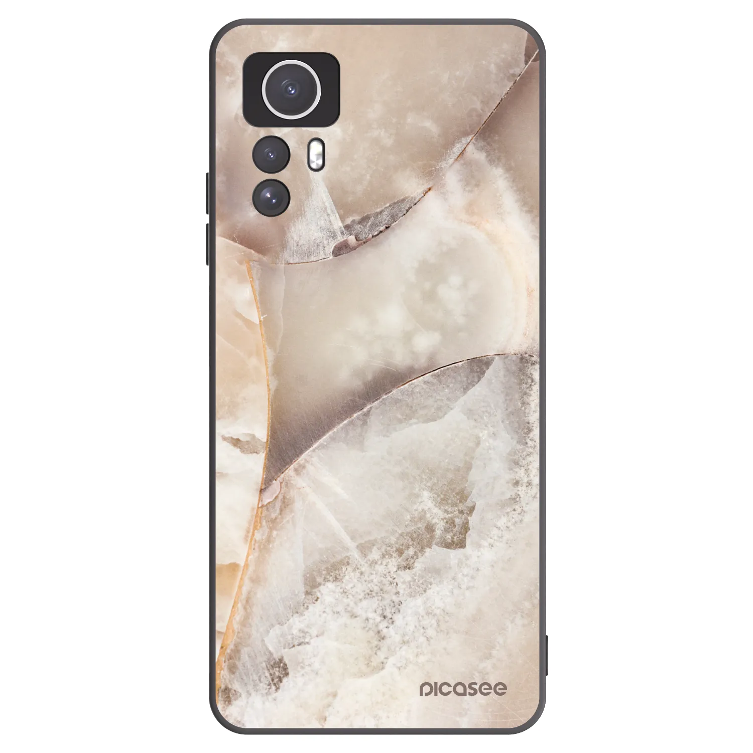 Picasee Xiaomi Redmi Note 12S Hülle - Schwarzes Silikon - Cream marble
