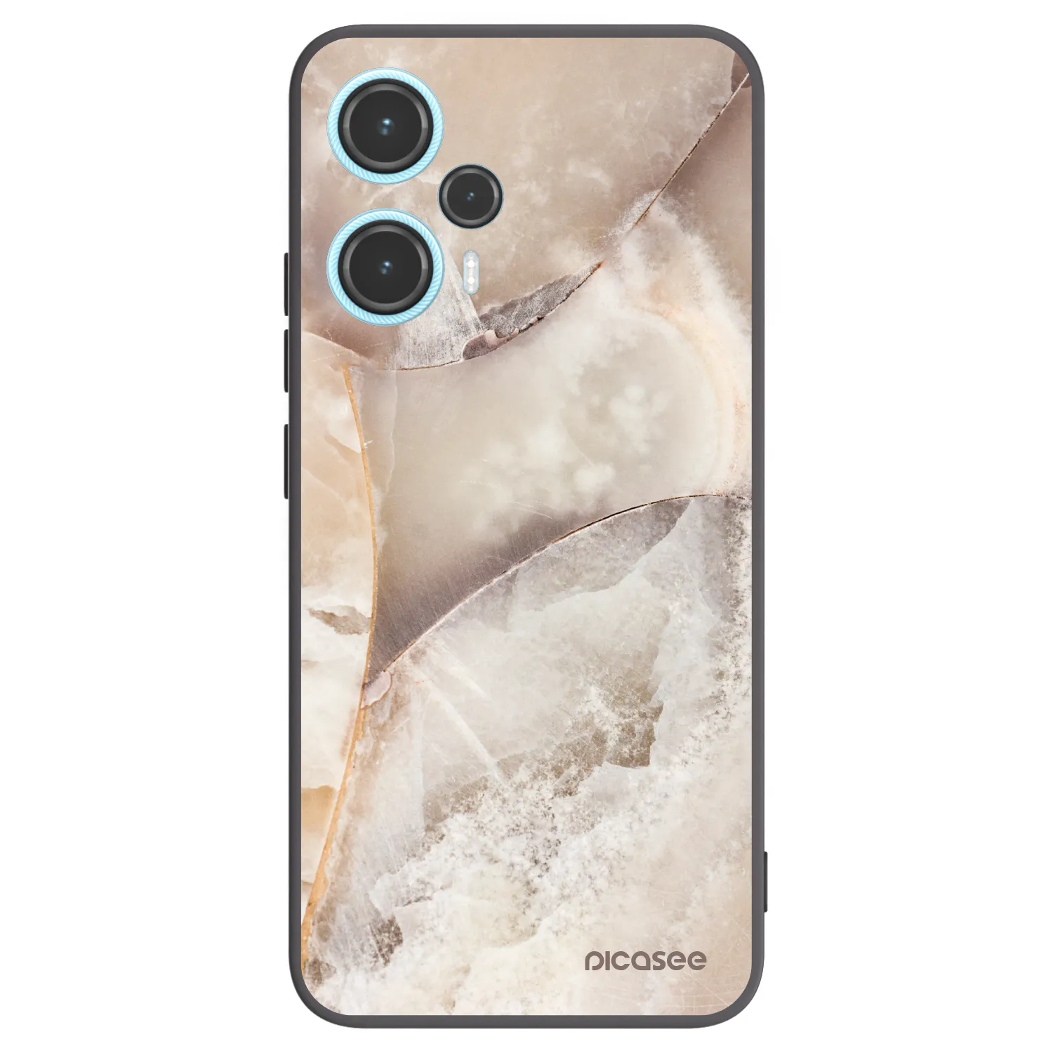Picasee Xiaomi Poco F5 Hülle - Schwarzes Silikon - Cream marble