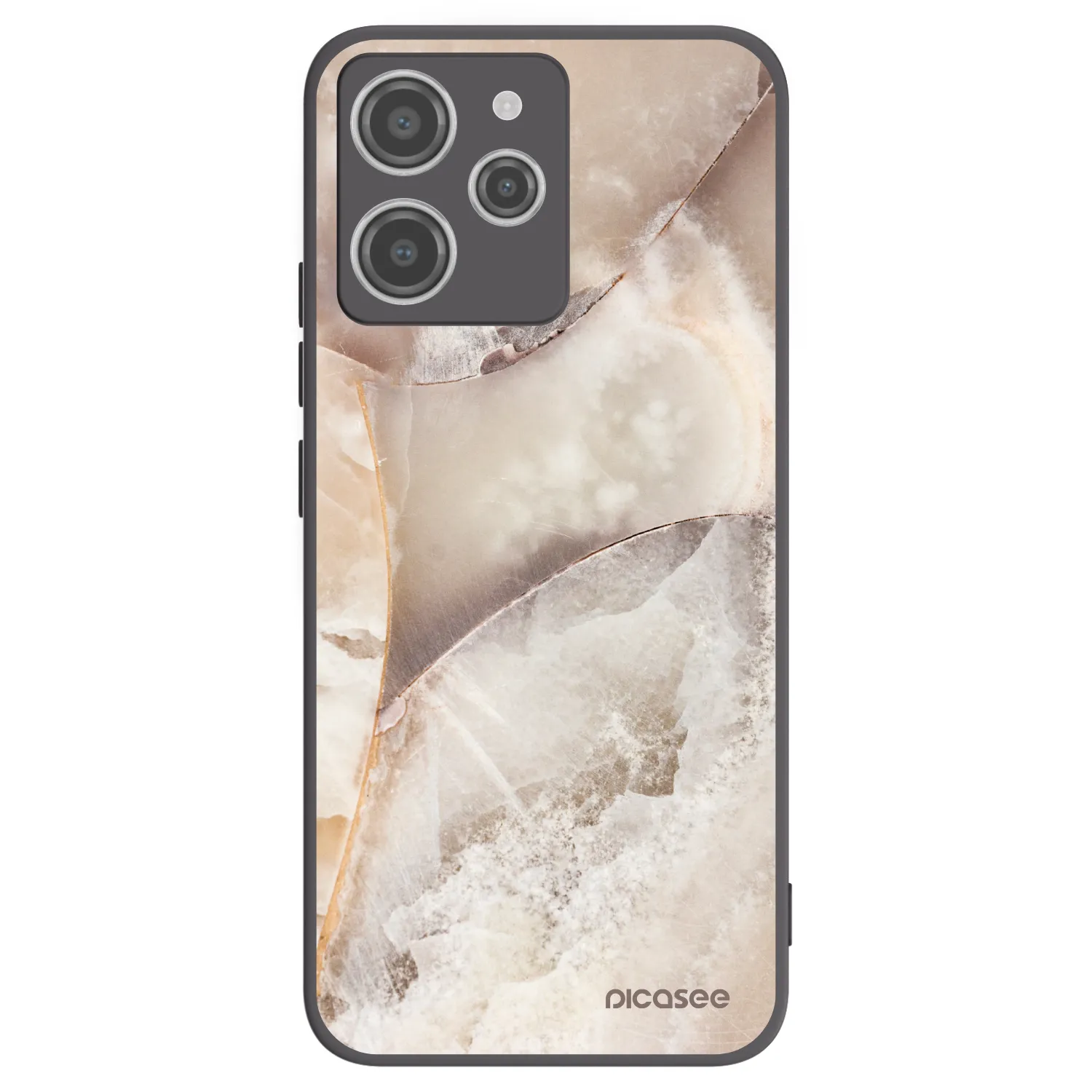 Picasee Xiaomi Redmi 12 4G Hülle - Schwarzes Silikon - Cream marble