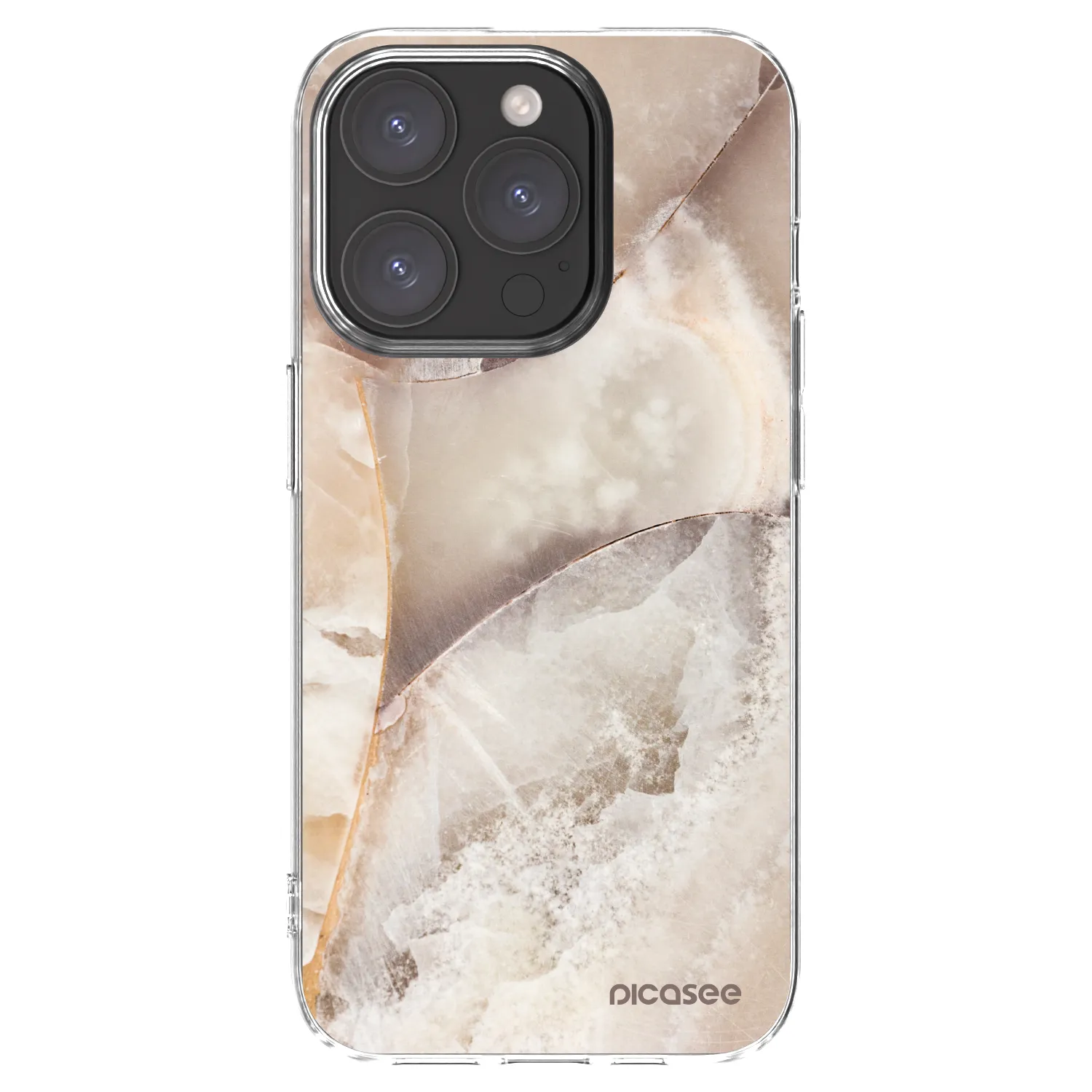 Picasee Apple iPhone 15 Pro Hülle - Transparentes Silikon - Cream marble