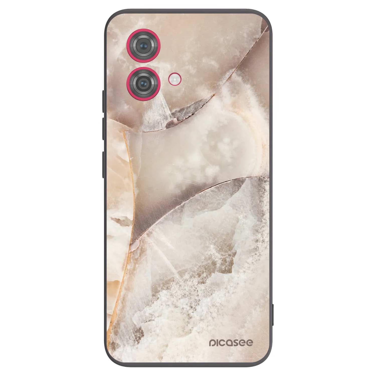 Picasee Motorola Moto G84 5G Hülle - Schwarzes Silikon - Cream marble