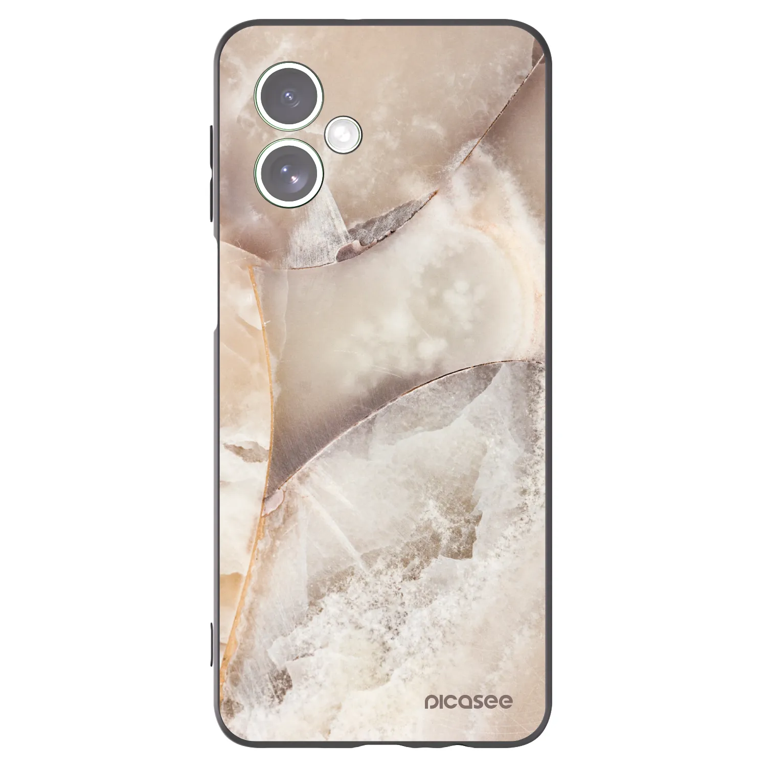Picasee Motorola Moto G54 5G Hülle - Schwarzes Silikon - Cream marble