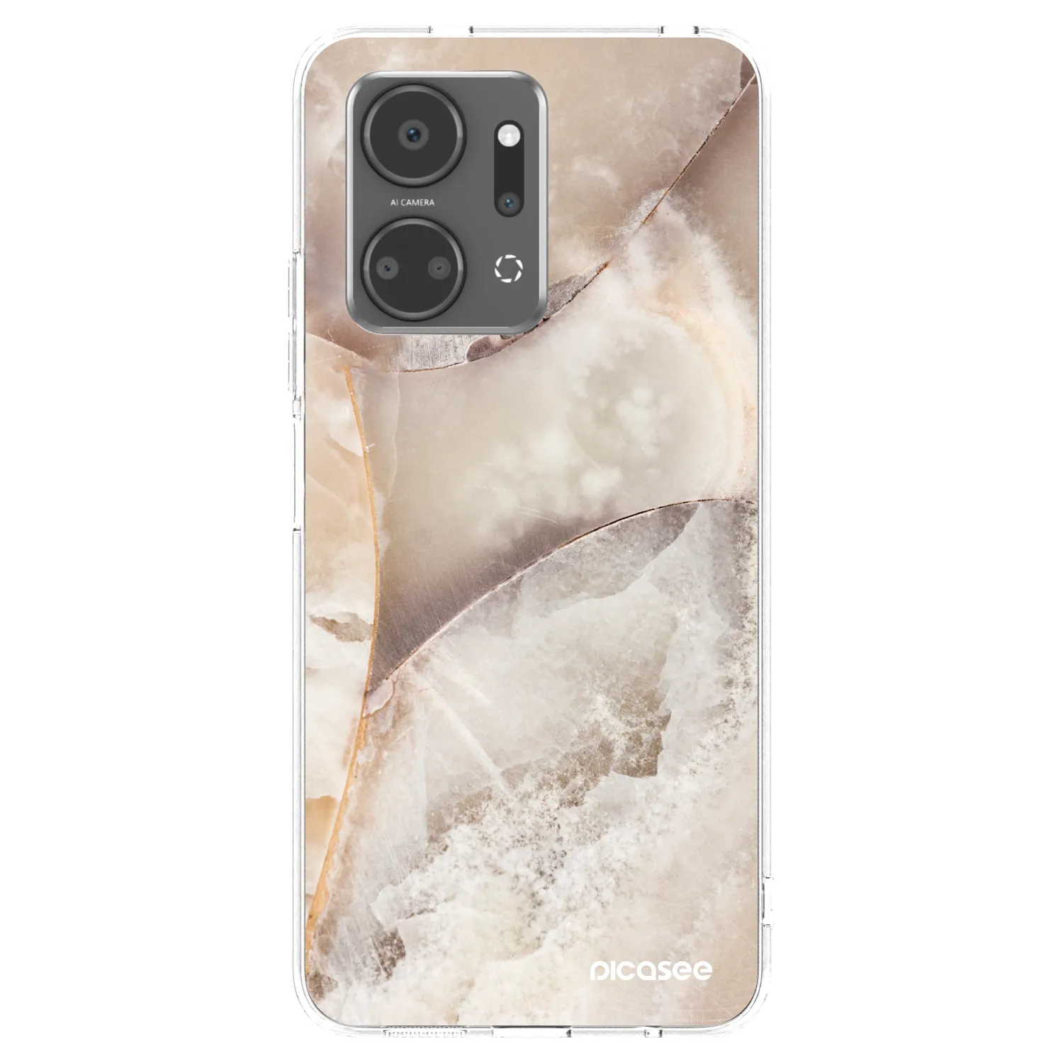 Picasee Honor X7a Hülle - Transparentes Silikon - Cream marble