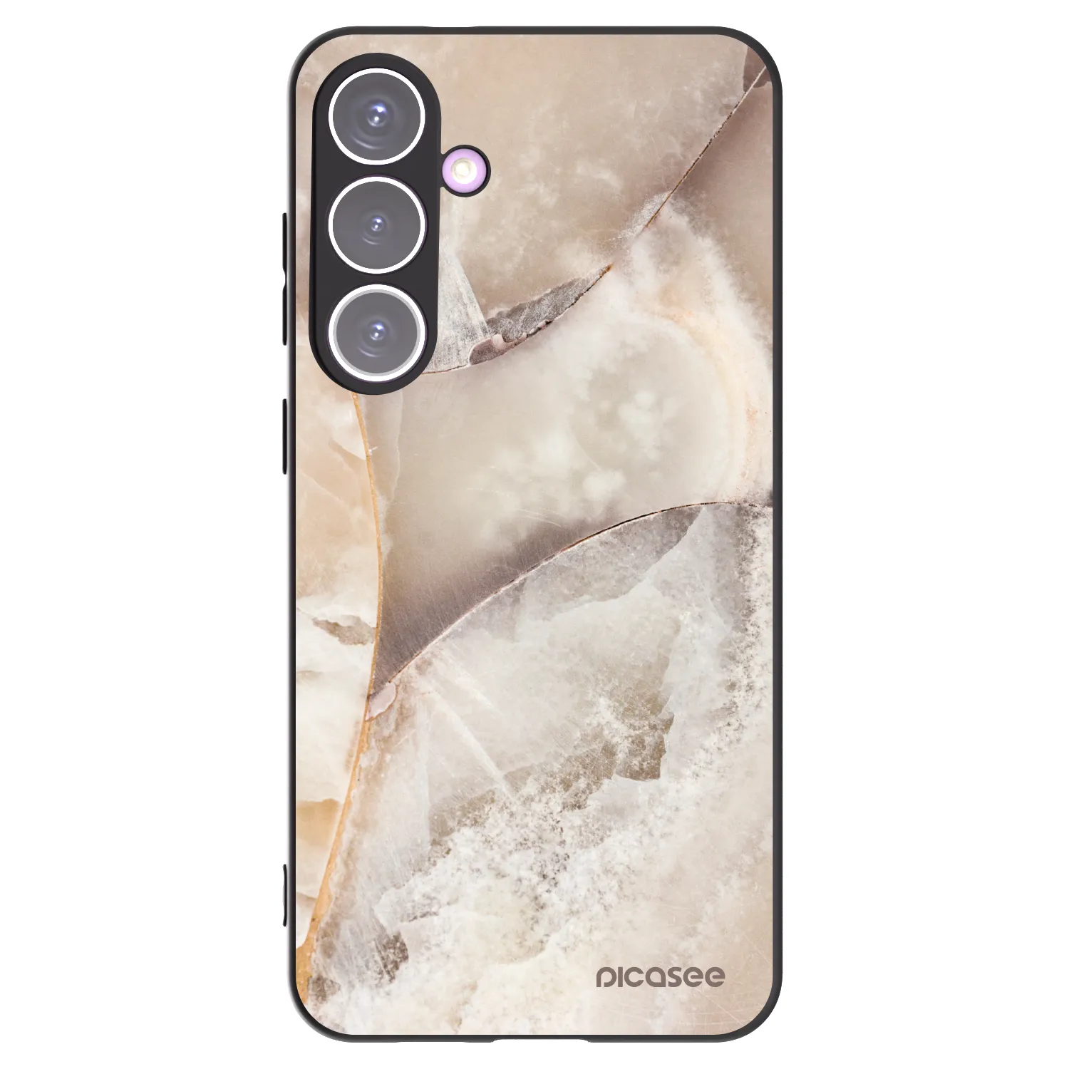Picasee Samsung Galaxy S24+ S926B 5G Hülle - Schwarzes Silikon - Cream marble