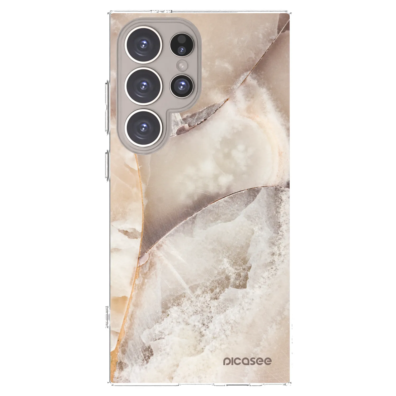 Picasee Samsung Galaxy S24 Ultra S928B 5G Hülle - Transparentes Silikon - Cream marble