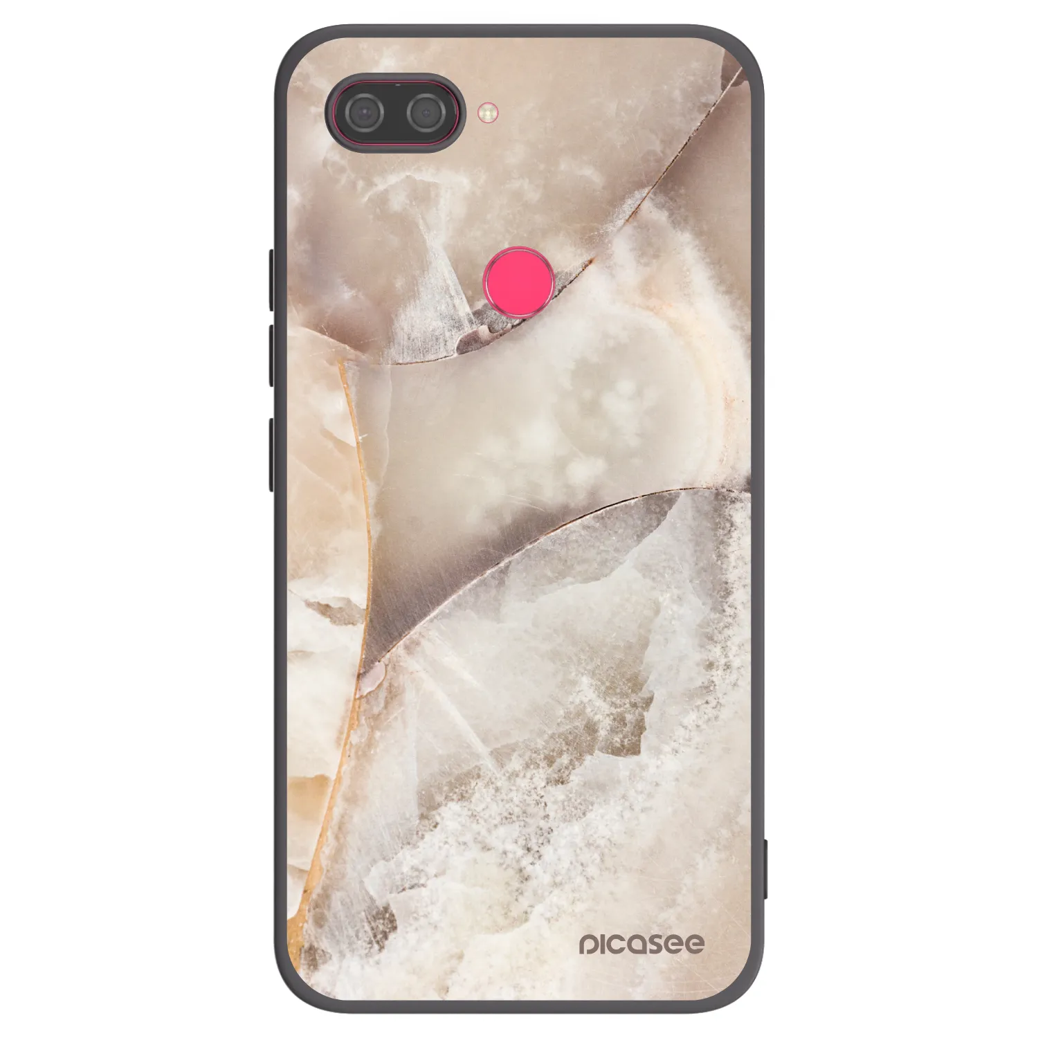 Picasee Xiaomi Mi 8 Lite Hülle - Schwarzes Silikon - Cream marble
