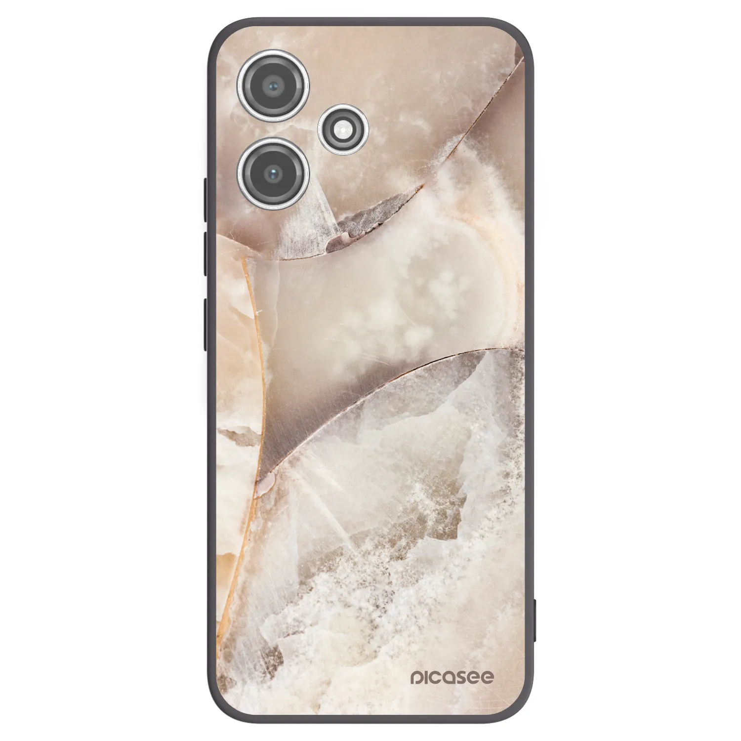 Picasee Xiaomi Redmi 12 5G Hülle - Schwarzes Silikon - Cream marble