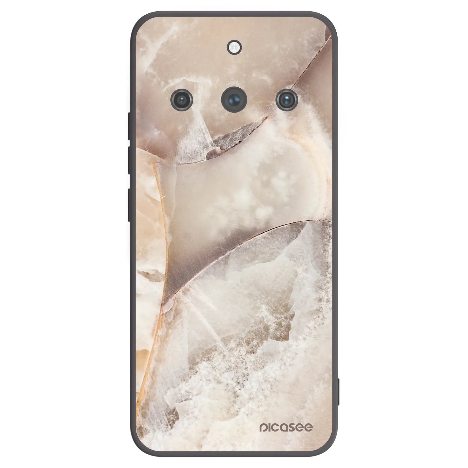 Picasee Realme 11 Pro+ Hülle - Schwarzes Silikon - Cream marble