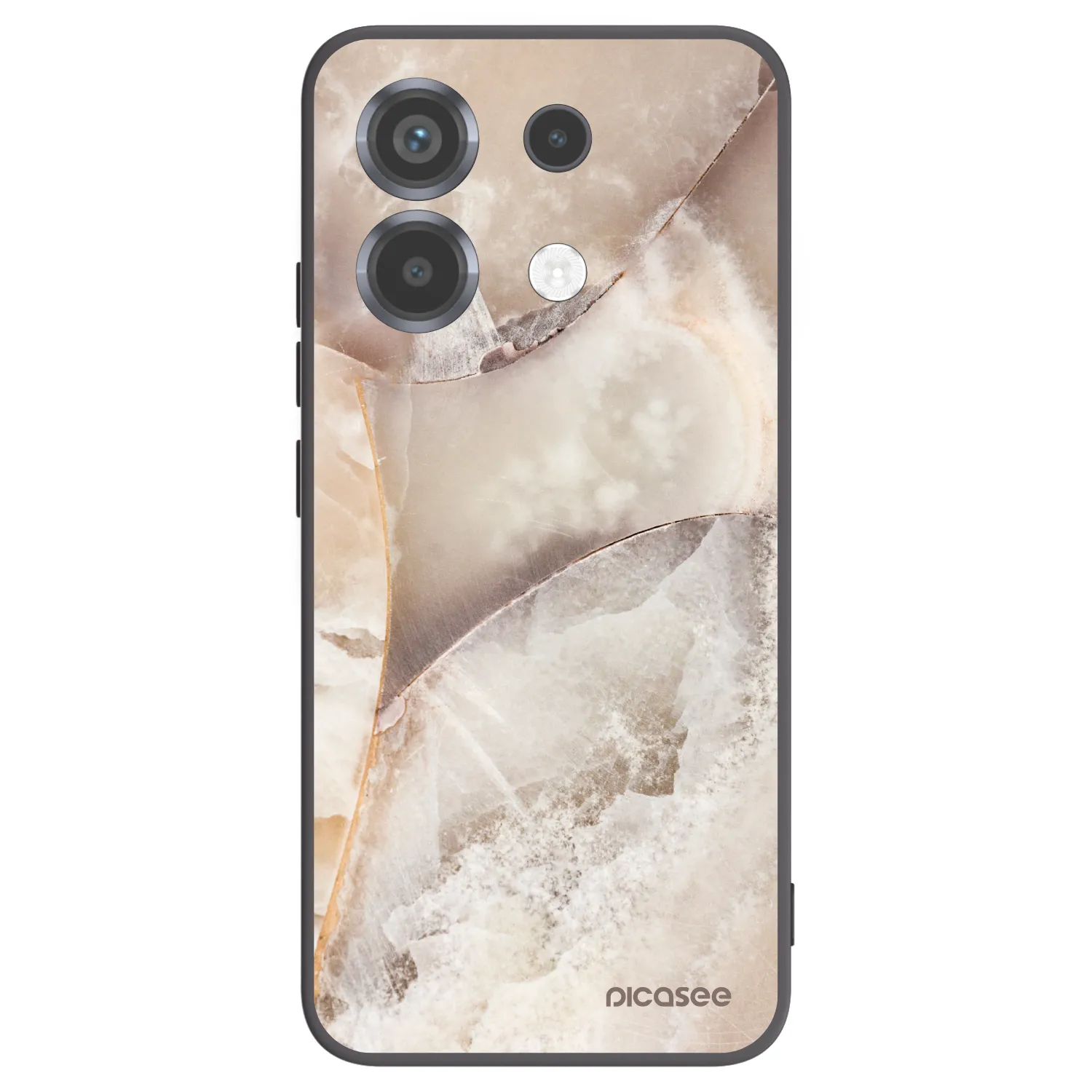 Picasee Xiaomi Poco X6 Hülle - Schwarzes Silikon - Cream marble