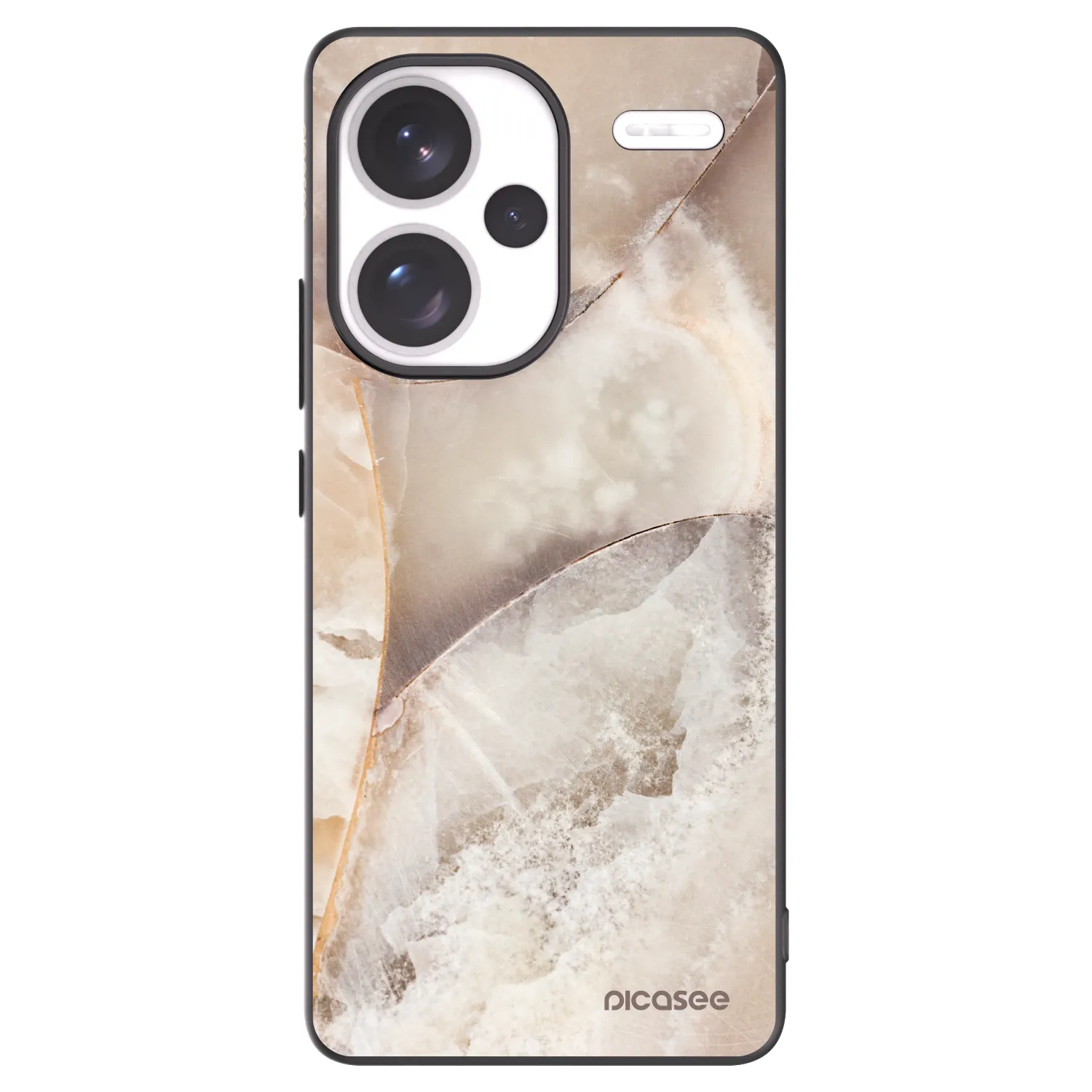 Picasee Xiaomi Redmi Note 13 Pro+ 5G Hülle - Schwarzes Silikon - Cream marble