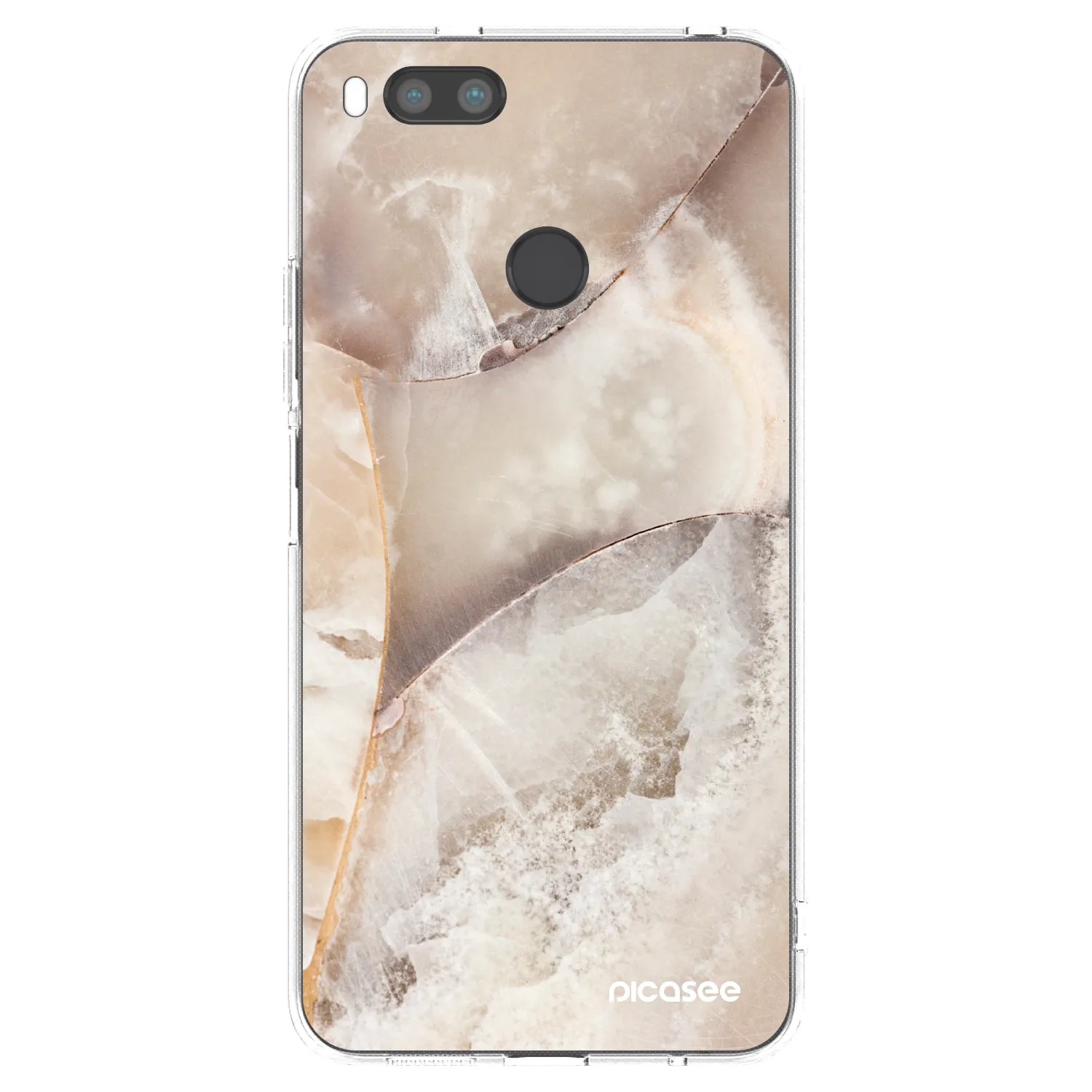 Picasee Xiaomi Mi A1 Global Hülle - Transparentes Silikon - Cream marble
