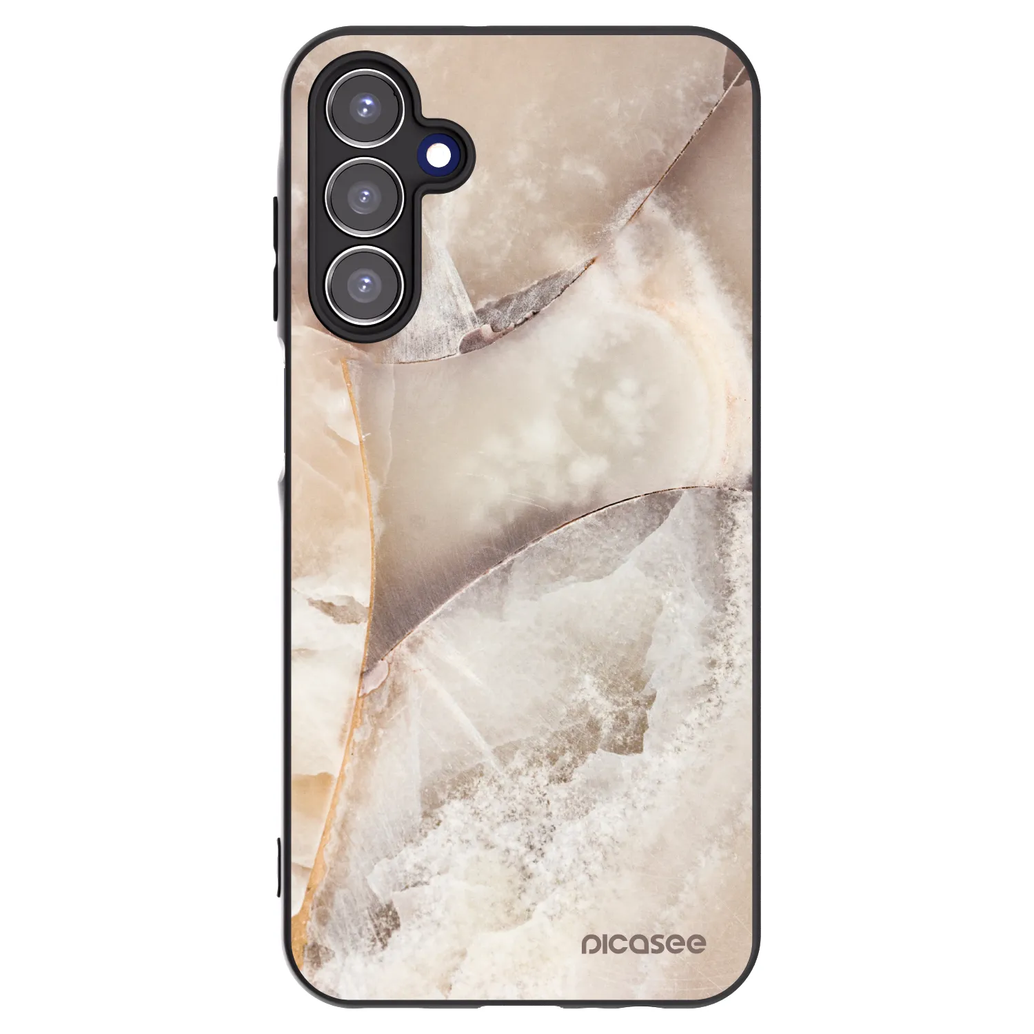 Picasee Samsung Galaxy A15 A156B 5G Hülle - Schwarzes Silikon - Cream marble