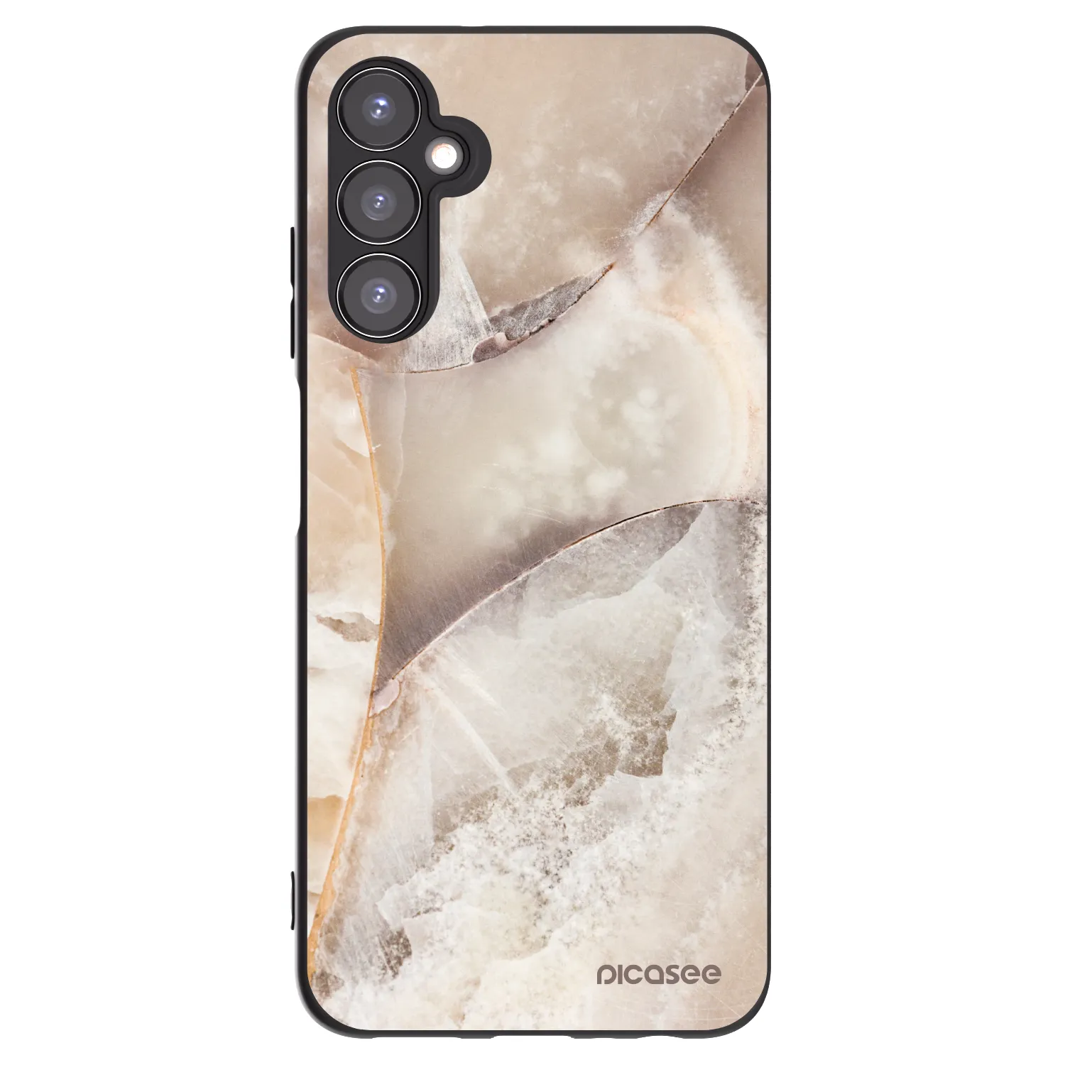 Picasee Samsung Galaxy A05s A057G Hülle - Schwarzes Silikon - Cream marble