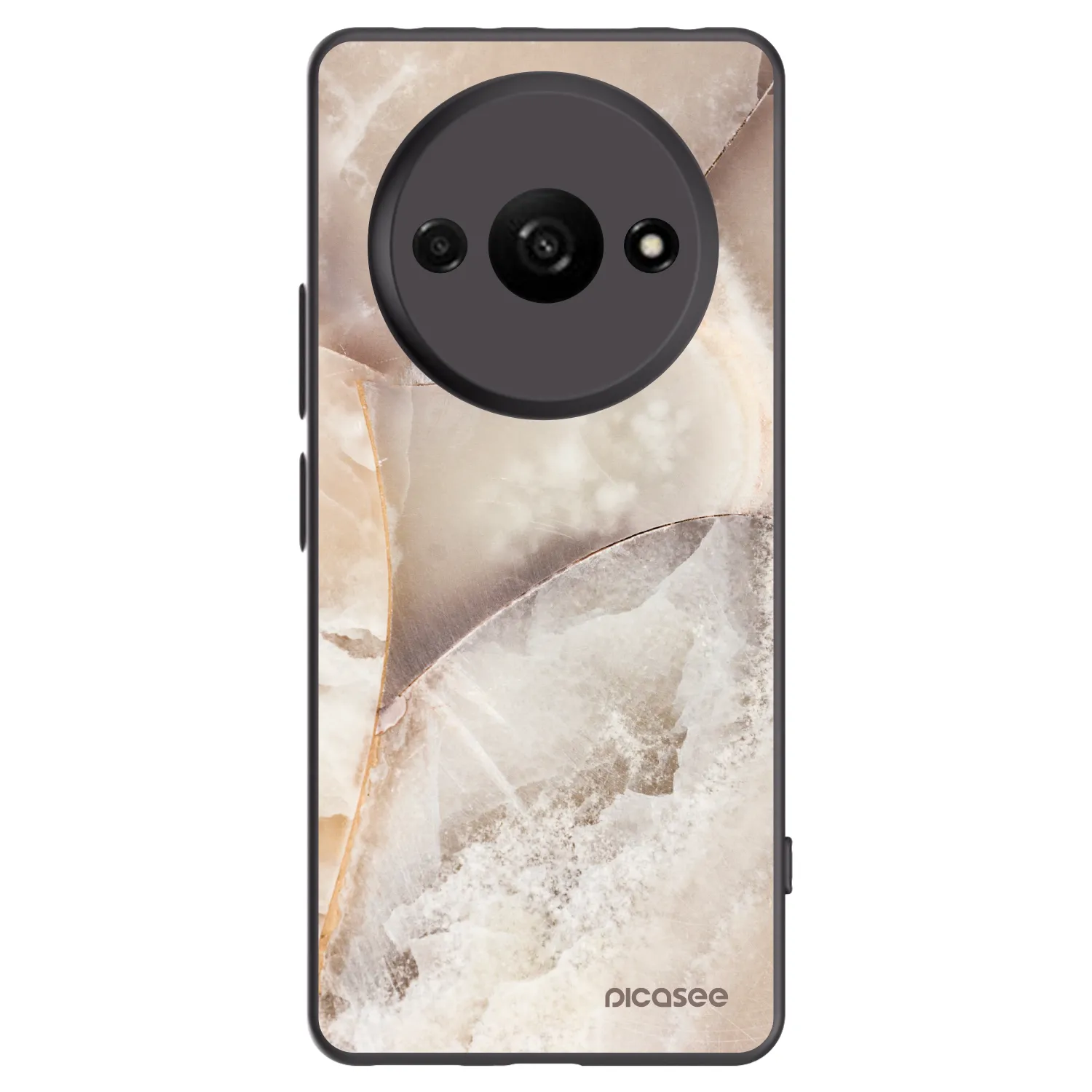 Picasee Xiaomi Redmi A3 Hülle - Schwarzes Silikon - Cream marble