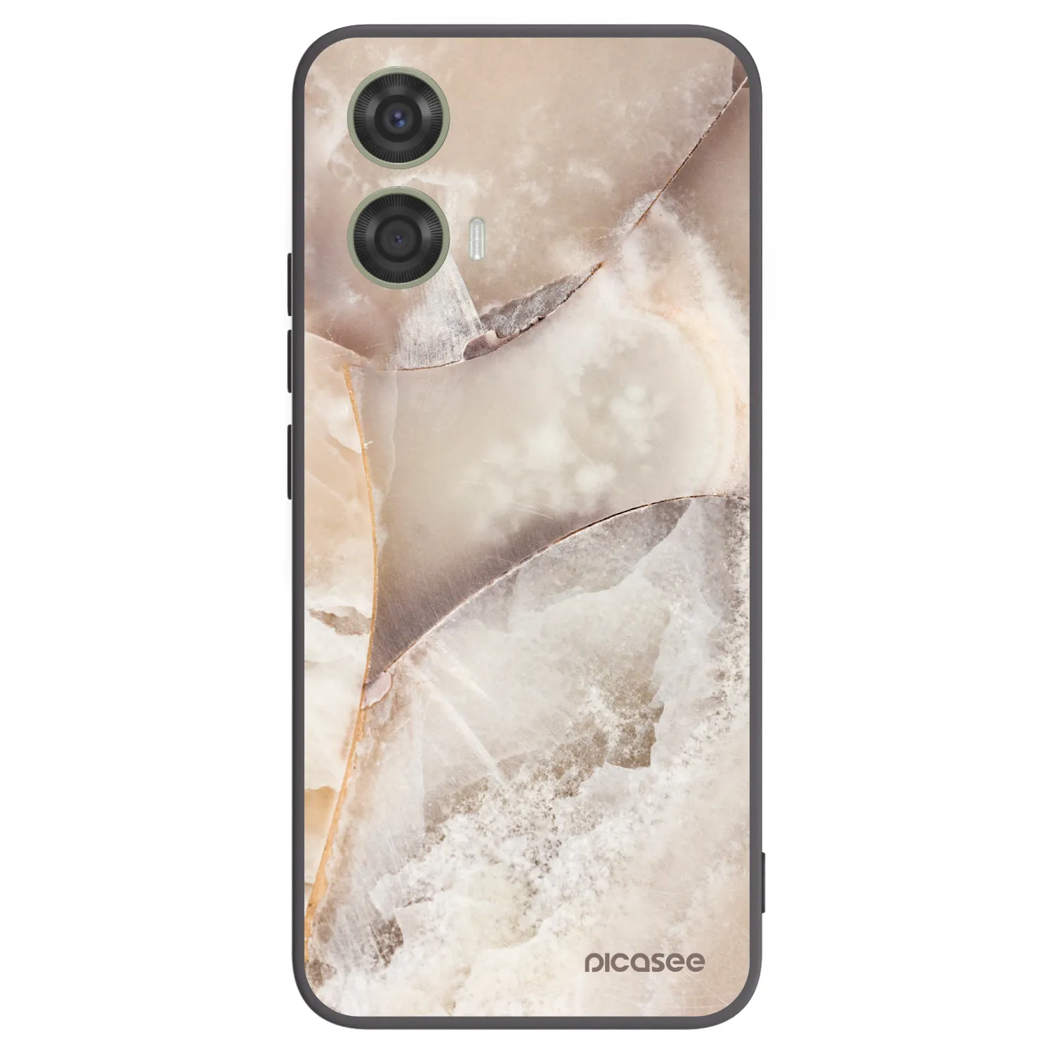 Picasee Motorola Moto G24 Hülle - Schwarzes Silikon - Cream marble