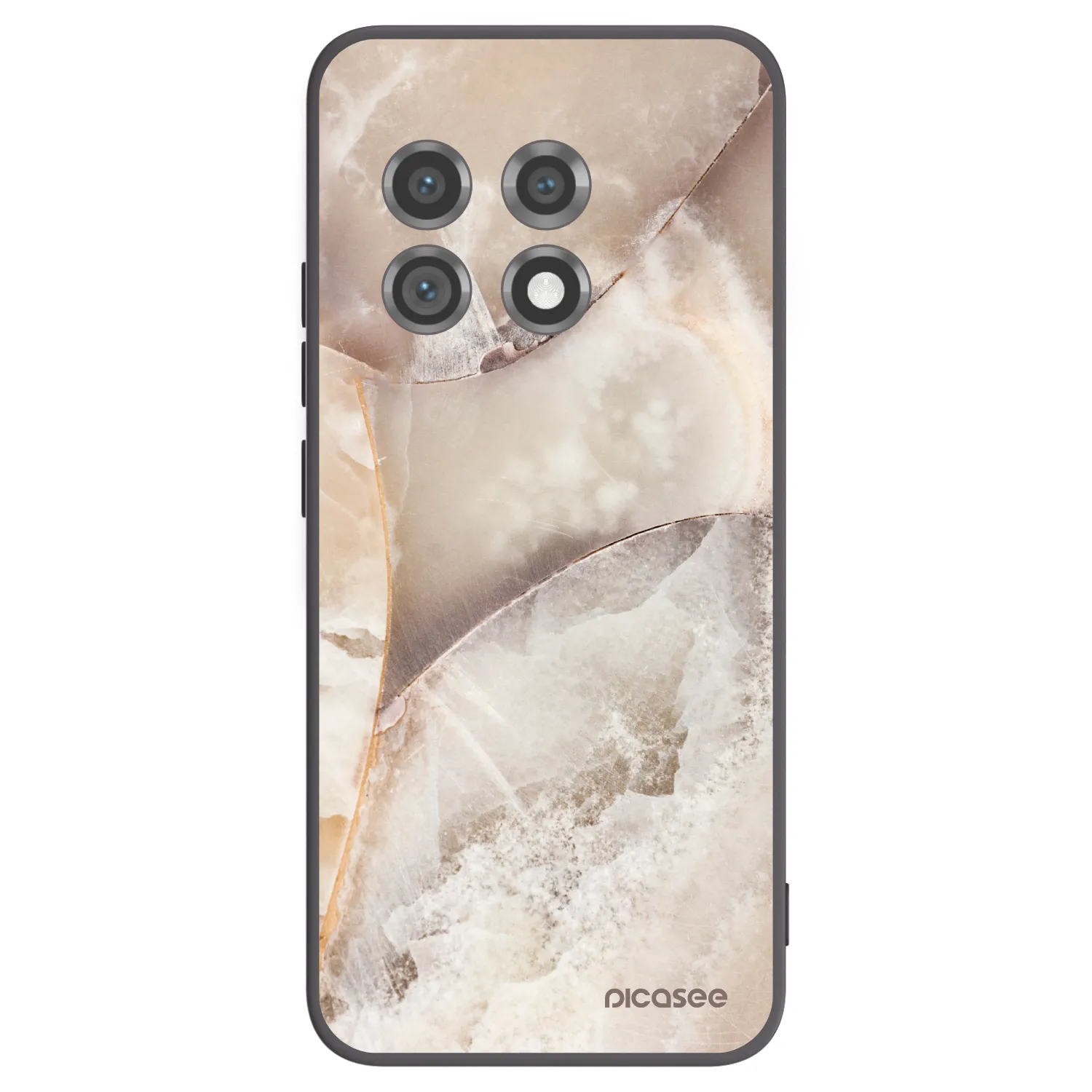 Picasee OnePlus 11 5G Hülle - Schwarzes Silikon - Cream marble