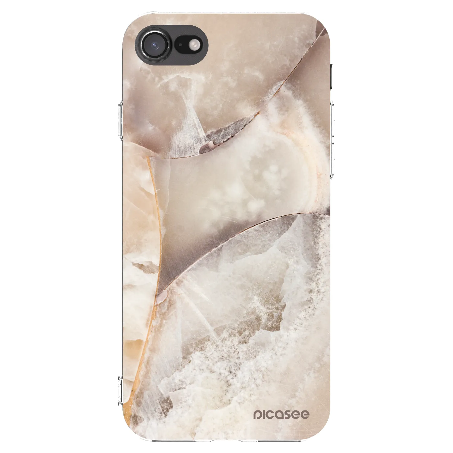 Picasee Apple iPhone 7 Hülle - Transparentes Silikon - Cream marble