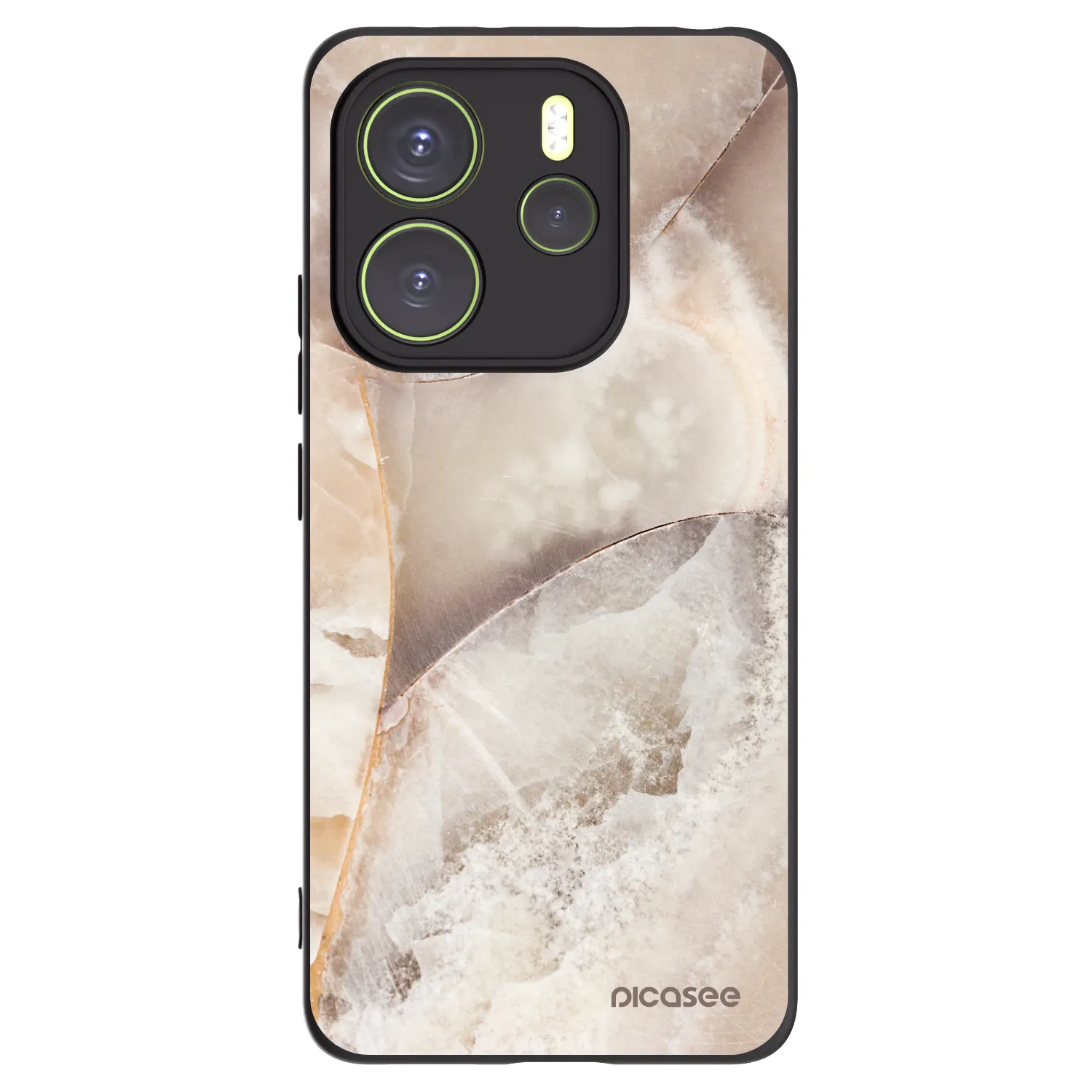 Picasee Xiaomi Redmi Note 14 4G Hülle - Schwarzes Silikon - Cream marble