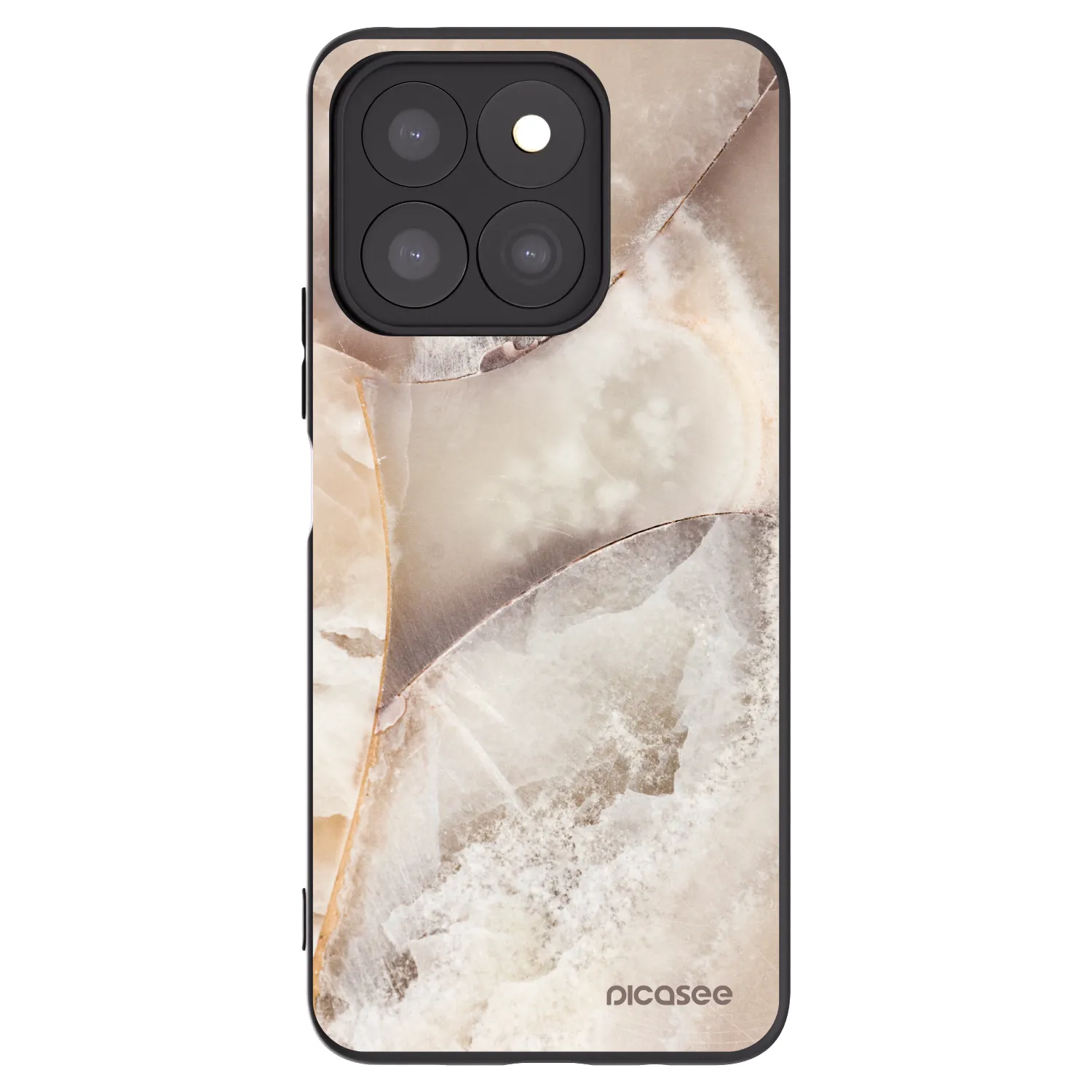 Picasee Honor X8c Hülle - Schwarzes Silikon - Cream marble