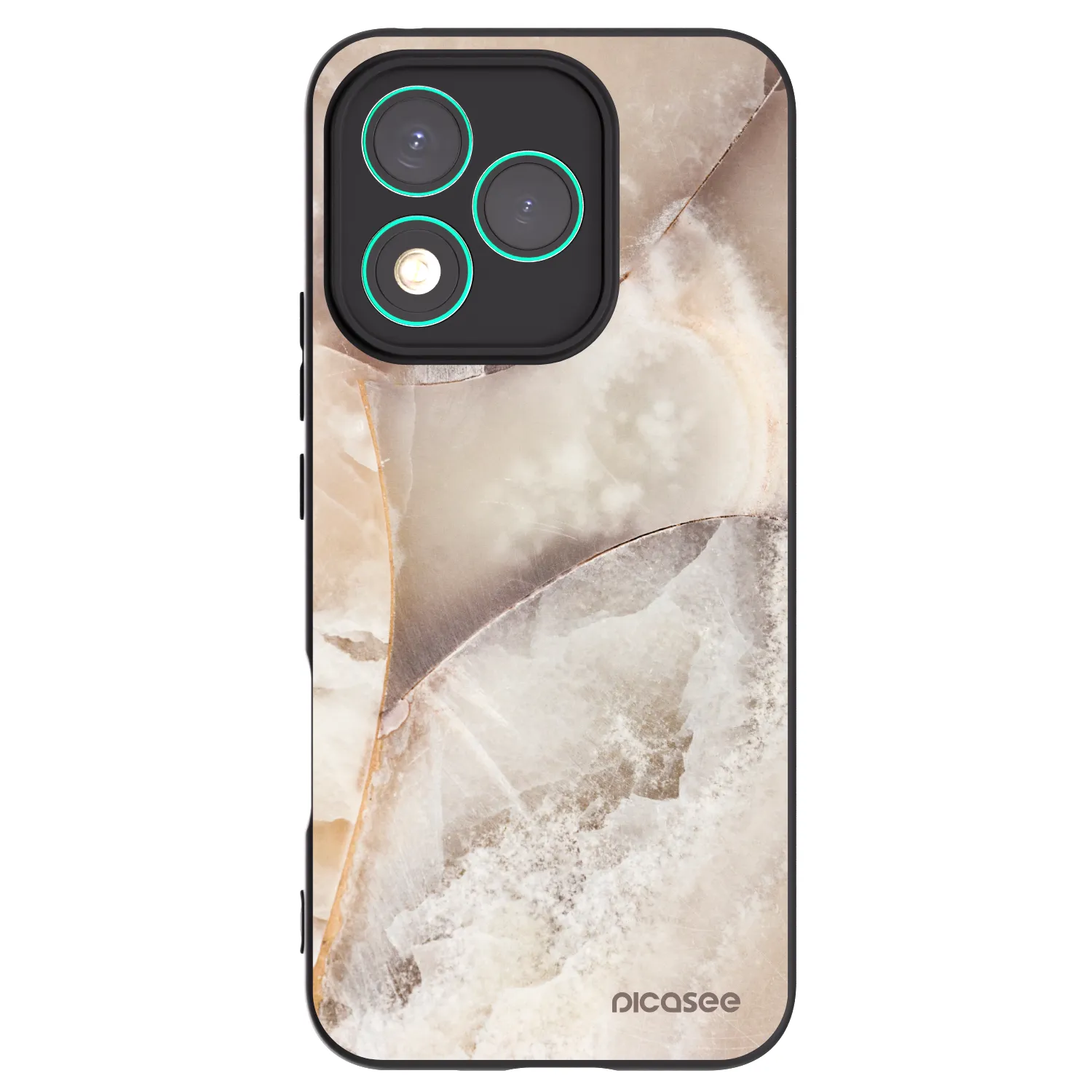 Picasee Honor 400 Lite 5G Hülle - Schwarzes Silikon - Cream marble