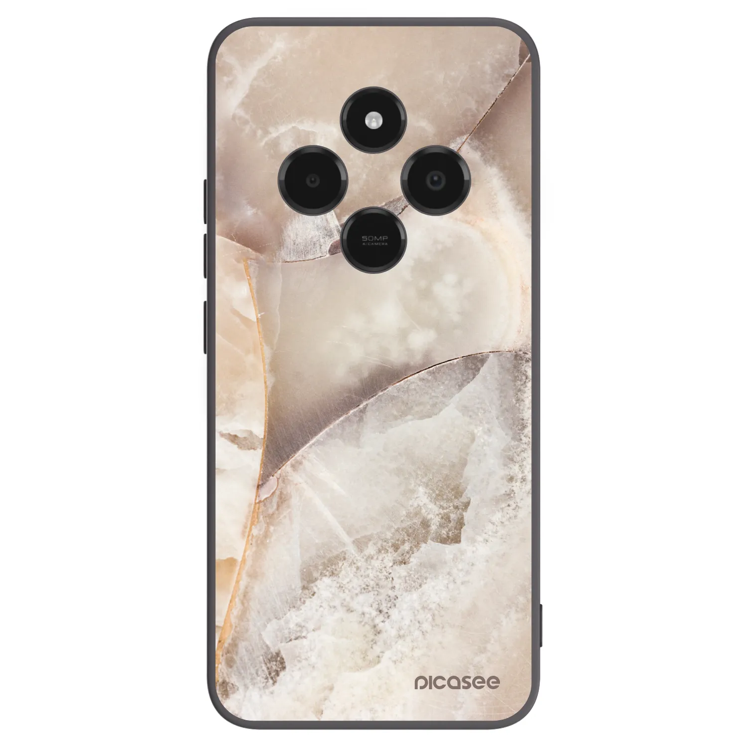 Picasee Xiaomi Poco C75 Hülle - Schwarzes Silikon - Cream marble
