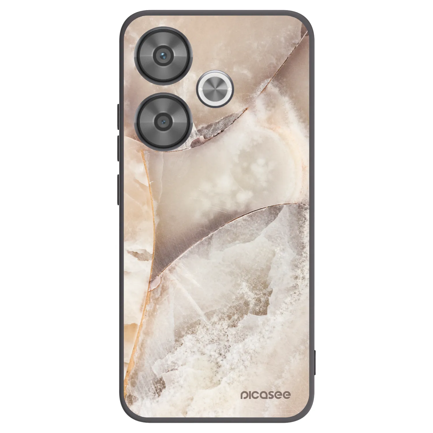 Picasee Xiaomi Poco F6 Hülle - Schwarzes Silikon - Cream marble