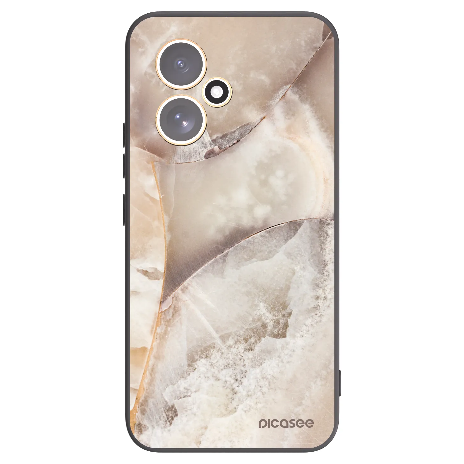 Picasee Honor 400 5G Hülle - Schwarzes Silikon - Cream marble