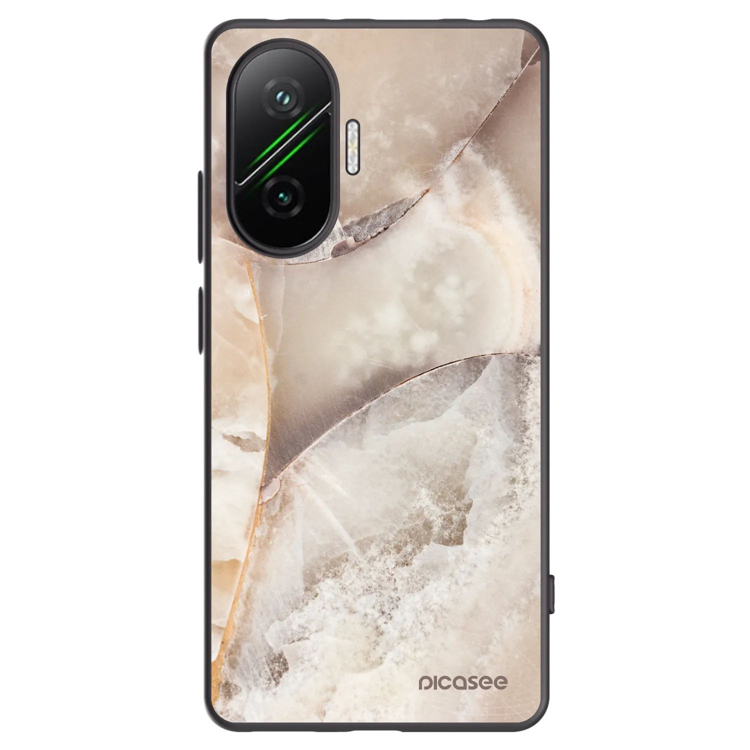 Picasee Xiaomi Poco F7 5G Hülle - Schwarzes Silikon - Cream marble