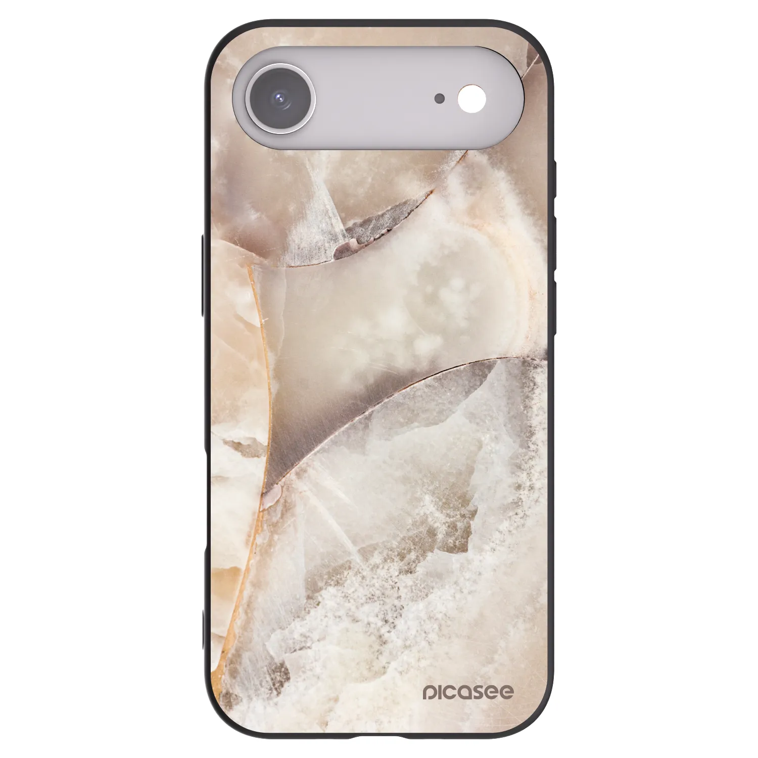 Picasee Apple iPhone Air Hülle - Schwarzes Silikon - Cream marble