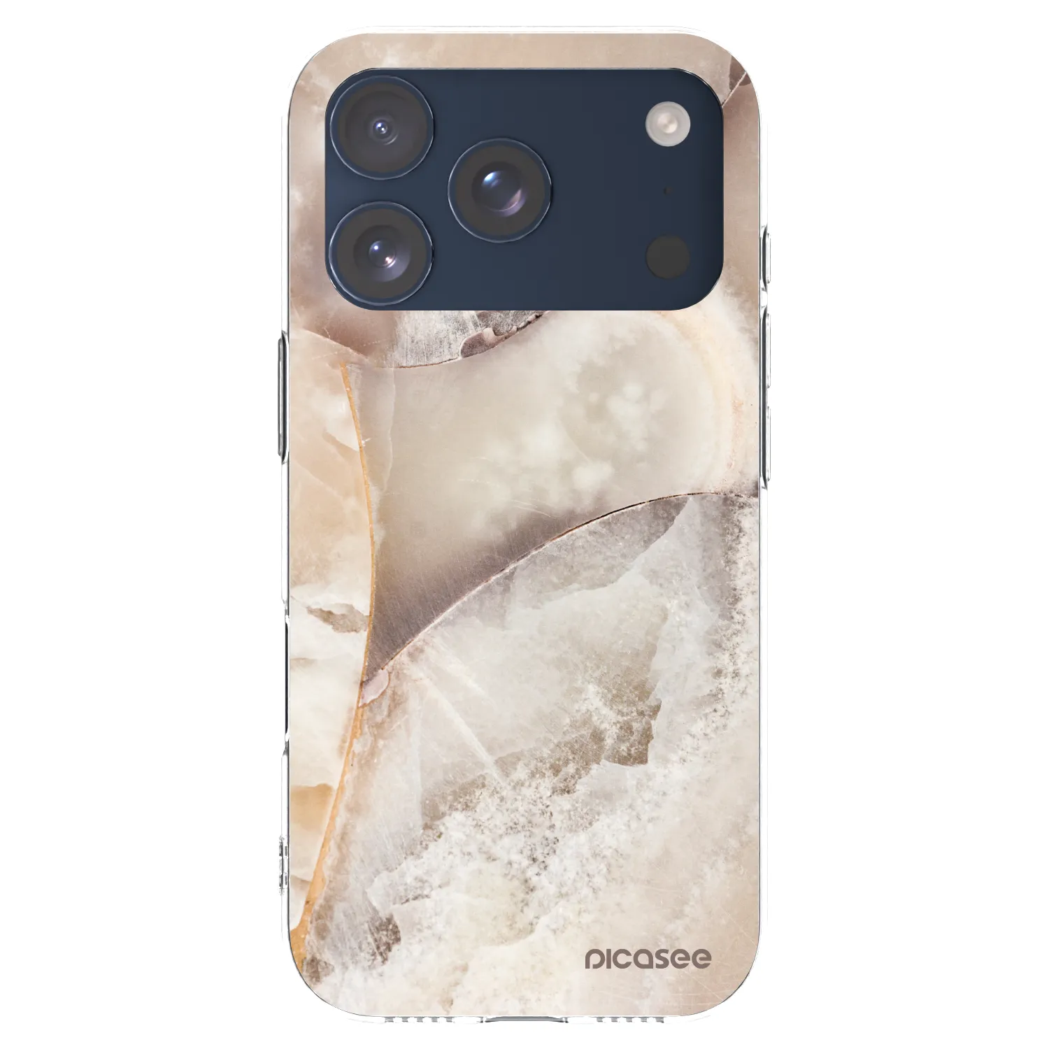 Picasee Apple iPhone 17 Pro Hülle - Transparentes Silikon - Cream marble