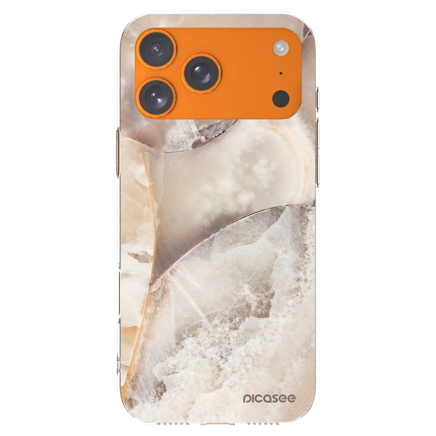 Picasee Apple iPhone 17 Pro Max Hülle - Transparentes Silikon - Cream marble