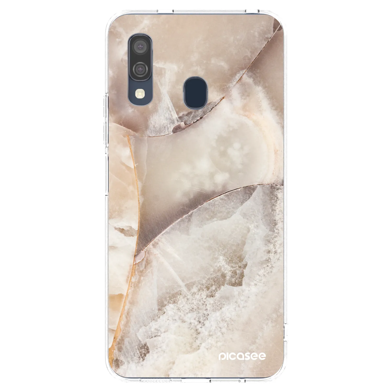 Picasee Samsung Galaxy A40 A405F Hülle - Transparentes Silikon - Cream marble