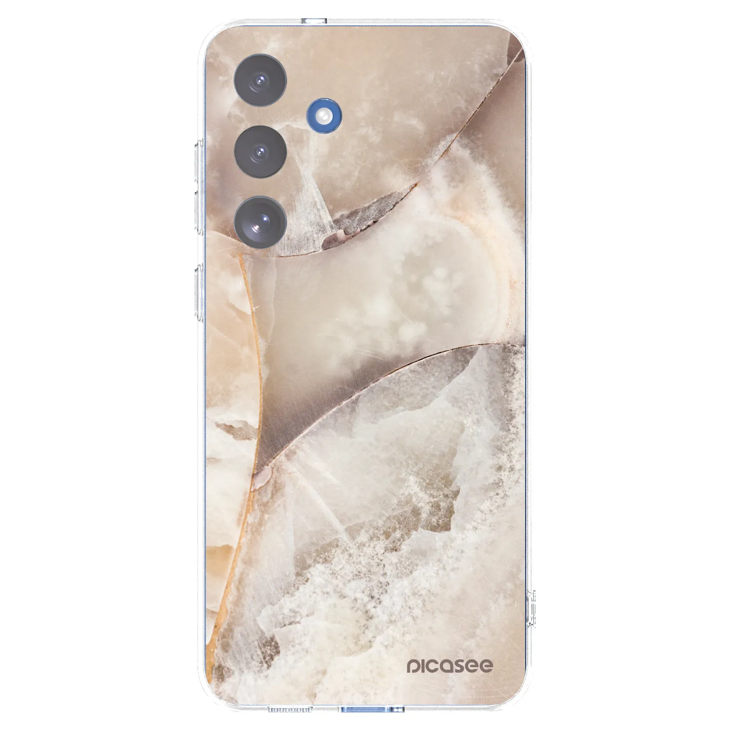 Picasee Samsung Galaxy S25 FE 5G Hülle - Transparentes Silikon - Cream marble
