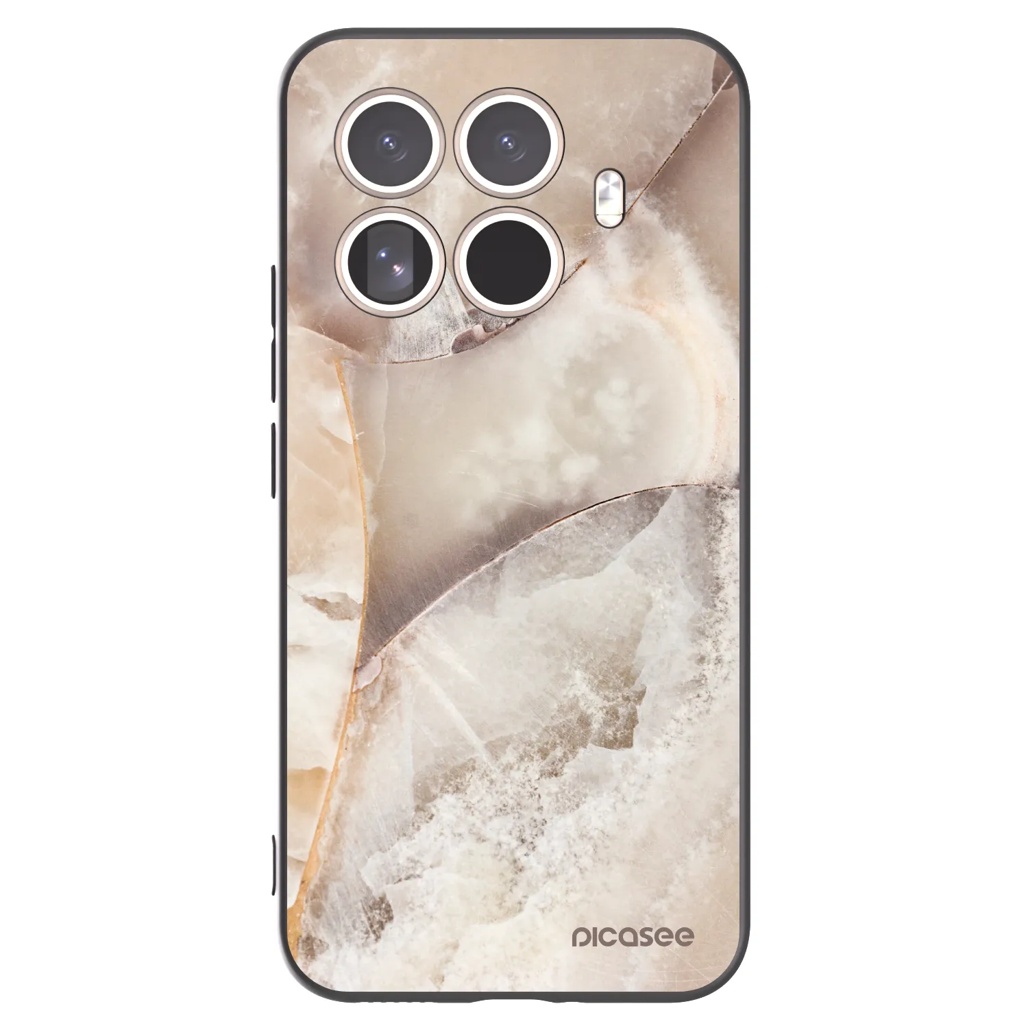 Picasee Xiaomi 15T Pro Hülle - Schwarzes Silikon - Cream marble