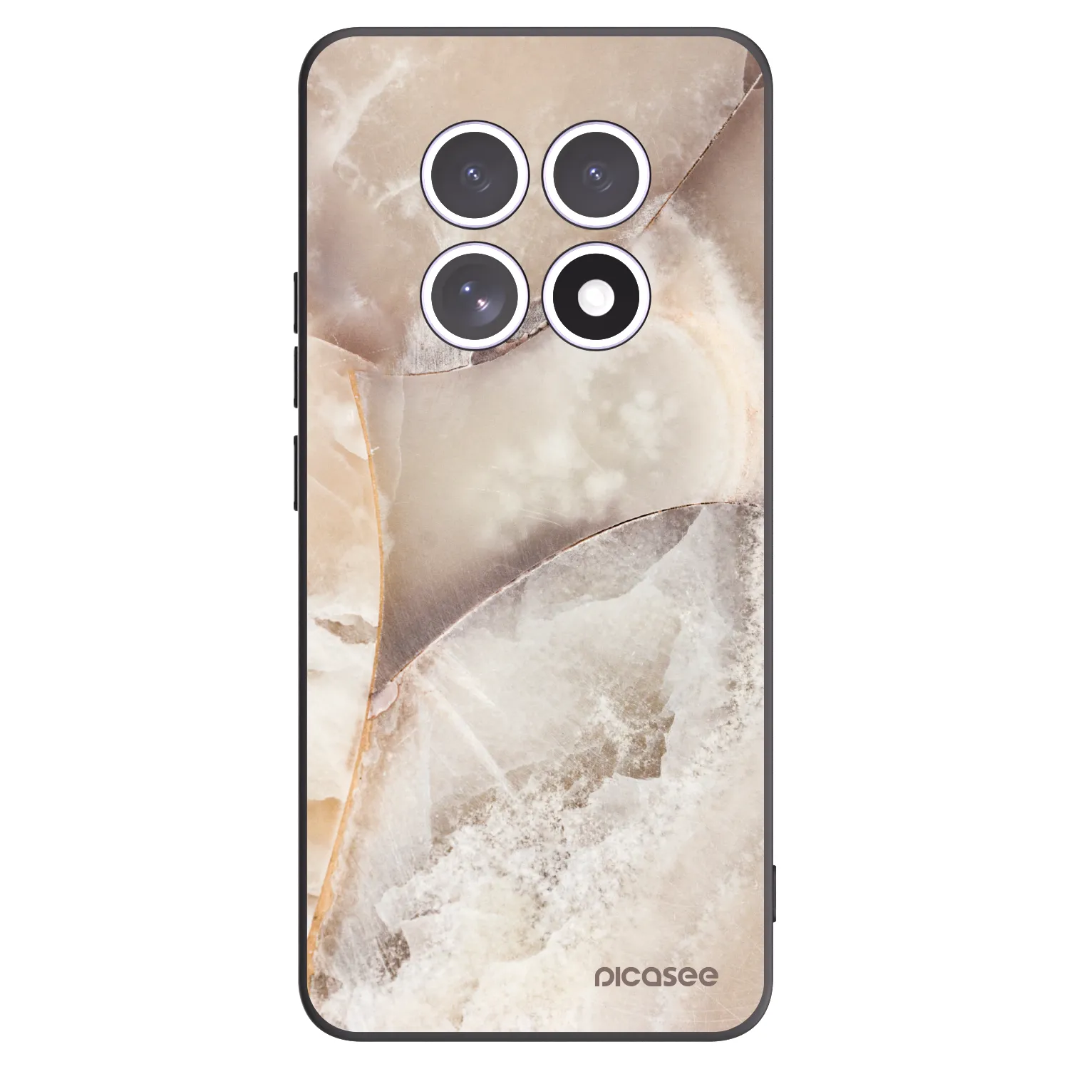 Picasee Xiaomi Redmi Note 15 Hülle - Schwarzes Silikon - Cream marble