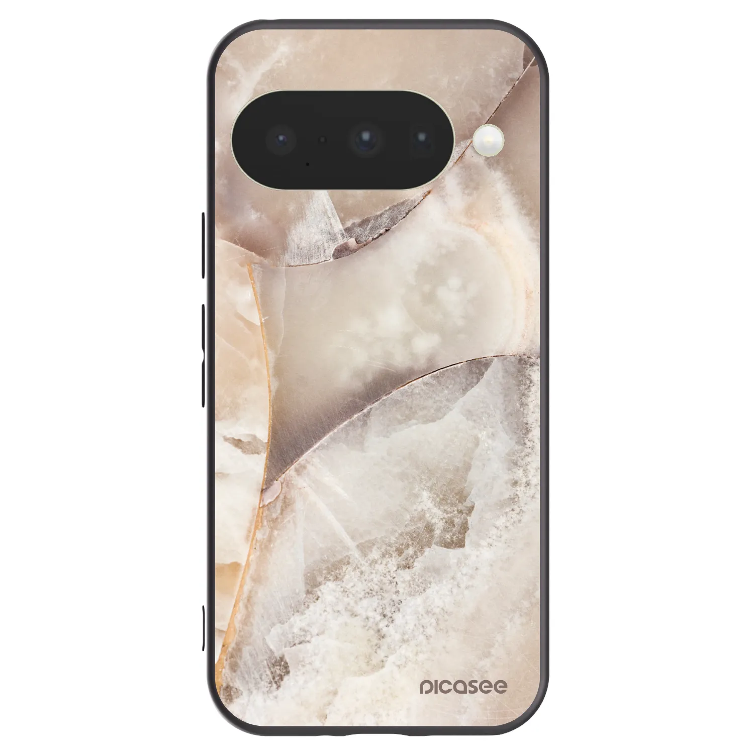 Picasee Google Pixel 10 Hülle - Schwarzes Silikon - Cream marble