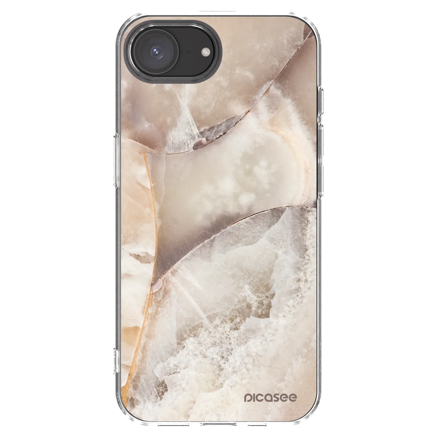 Picasee Apple iPhone 17e Hülle - Transparentes Silikon - Cream marble