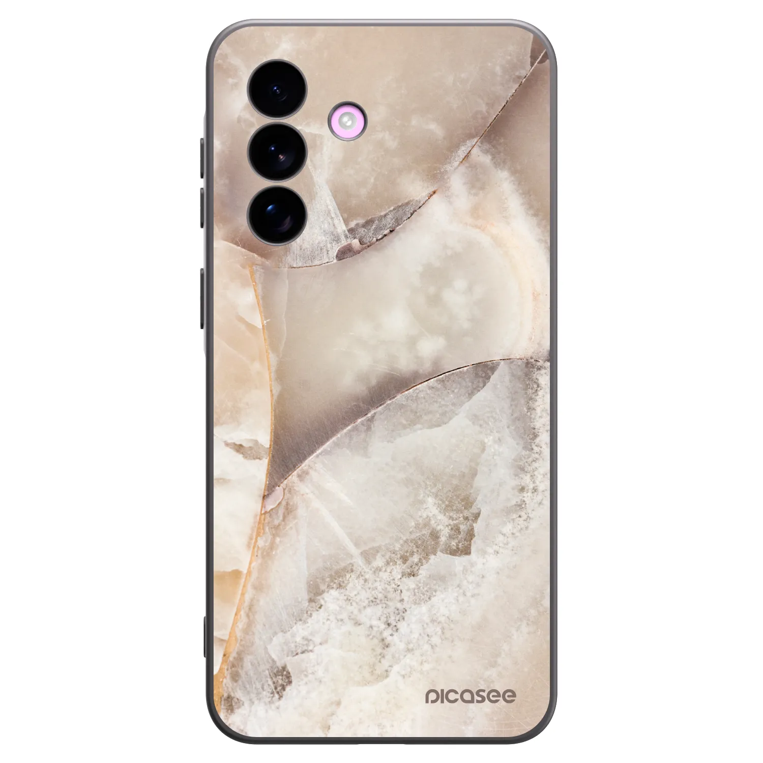 Picasee Samsung Galaxy A57 5G Hülle - Schwarzes Silikon - Cream marble